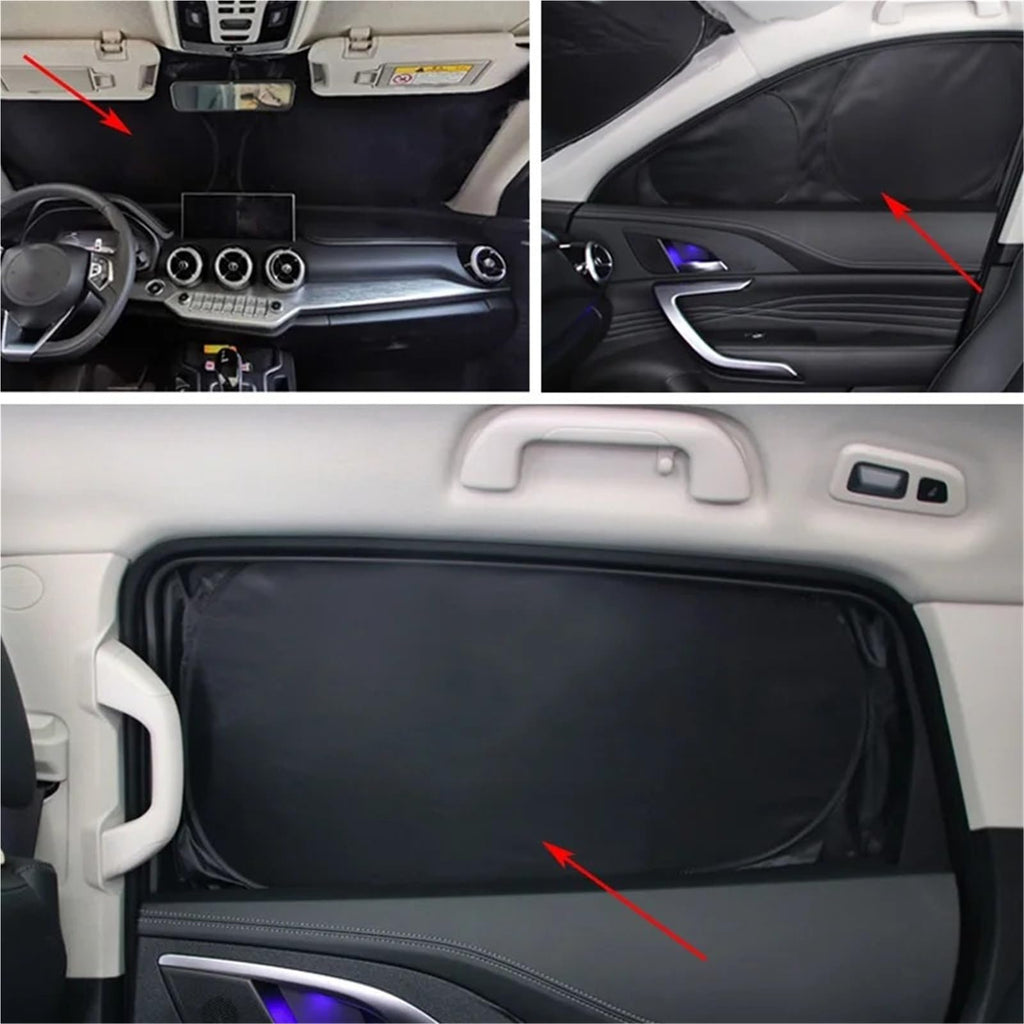 for Jeep Compass 2017-2023 Full Cover Car Sunshade Front Windshield Magnetic Mesh Curtain Rear Side Window Sun Visor Shade