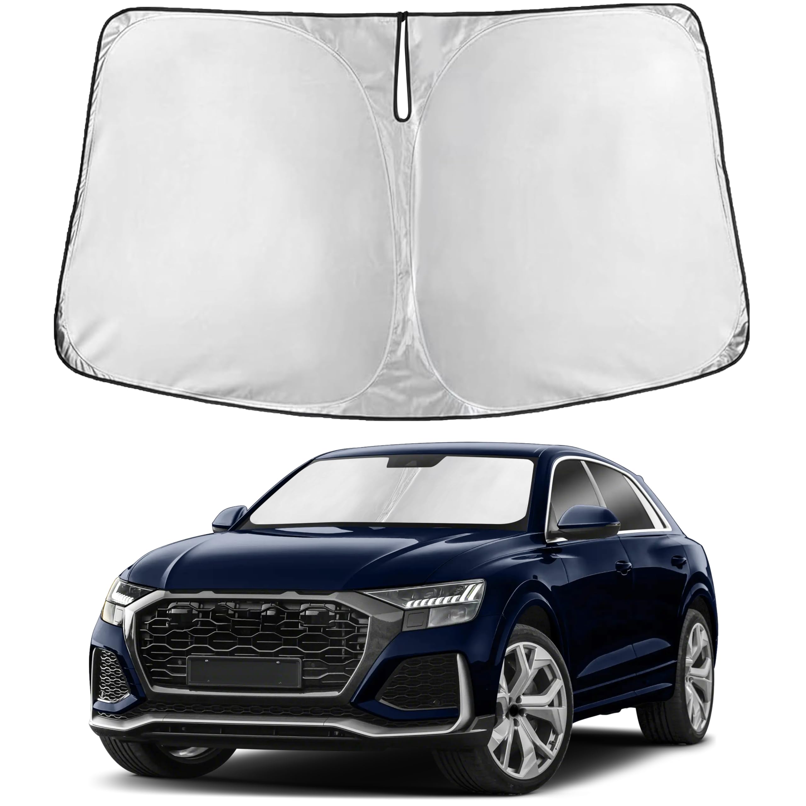 EcoNour RV Windshield Sunshade | Reflective RV Windshield Cover for UV Rays & Heat Protection, Keeps Your RV Motorhome Cool | Shades for RV Fits RVs, Trucks, Motorhomes, Buses | XXXXX-Large 102"x51"