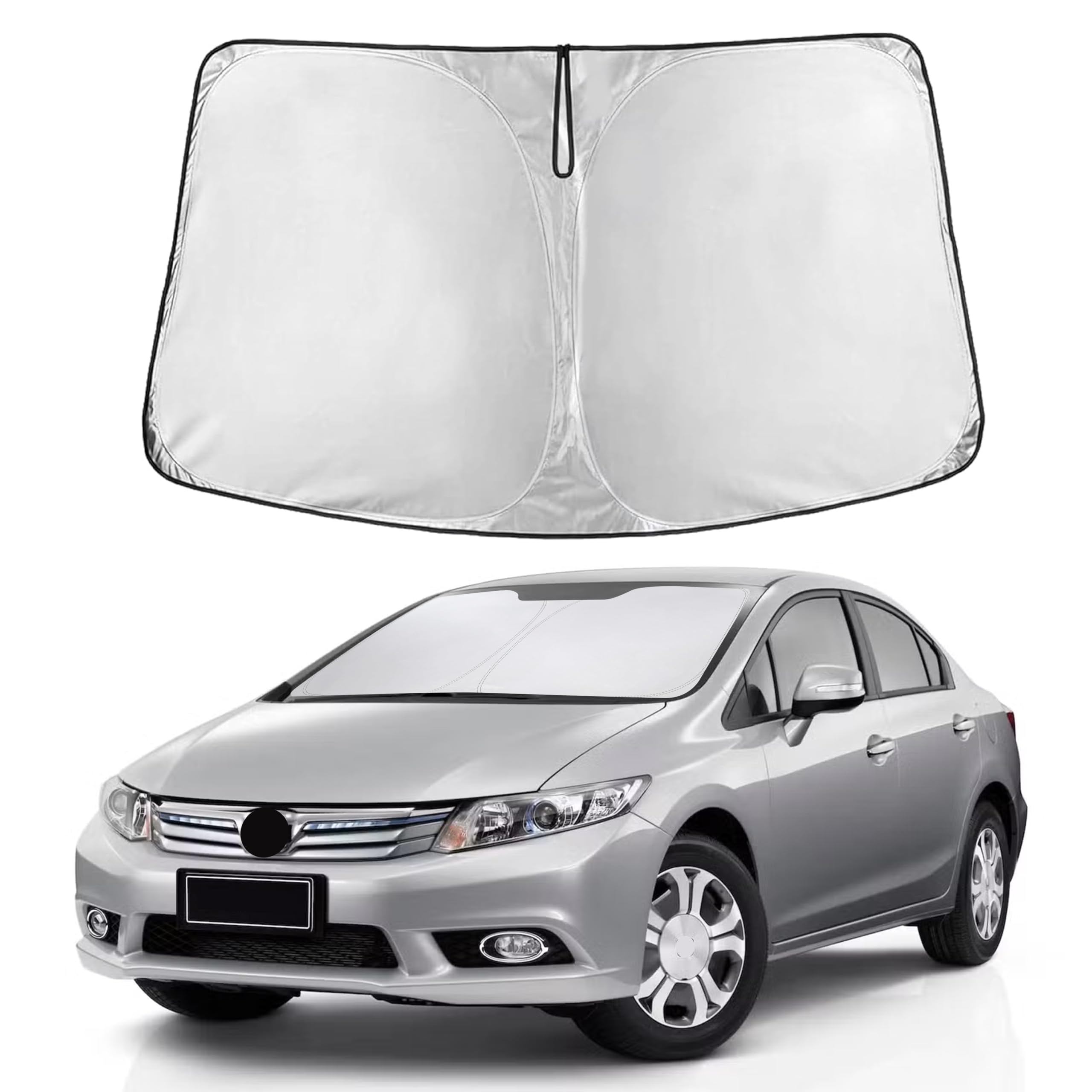 EcoNour RV Windshield Sunshade | Reflective RV Windshield Cover for UV Rays & Heat Protection, Keeps Your RV Motorhome Cool | Shades for RV Fits RVs, Trucks, Motorhomes, Buses | XXXXX-Large 102"x51"
