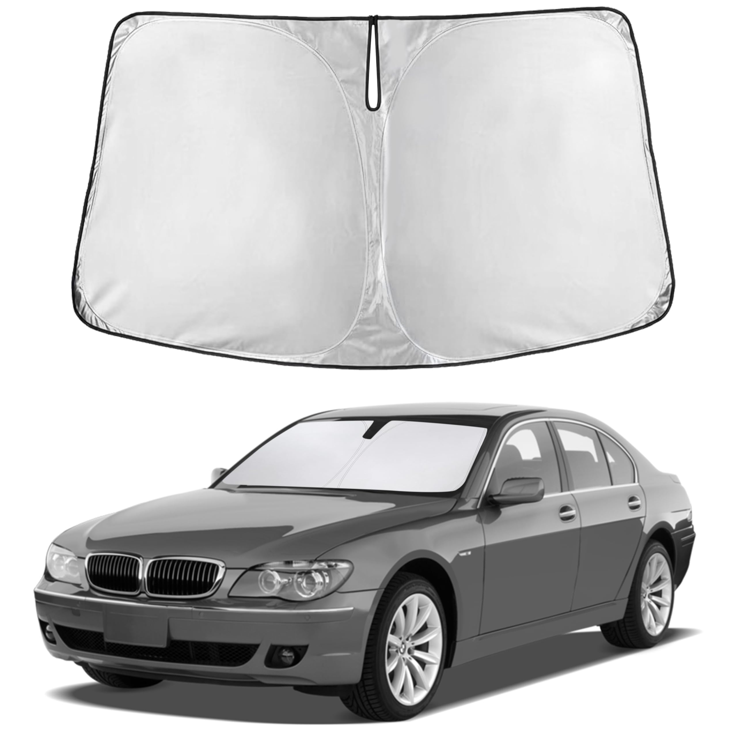 EcoNour RV Windshield Sunshade | Reflective RV Windshield Cover for UV Rays & Heat Protection, Keeps Your RV Motorhome Cool | Shades for RV Fits RVs, Trucks, Motorhomes, Buses | XXXXX-Large 102"x51"