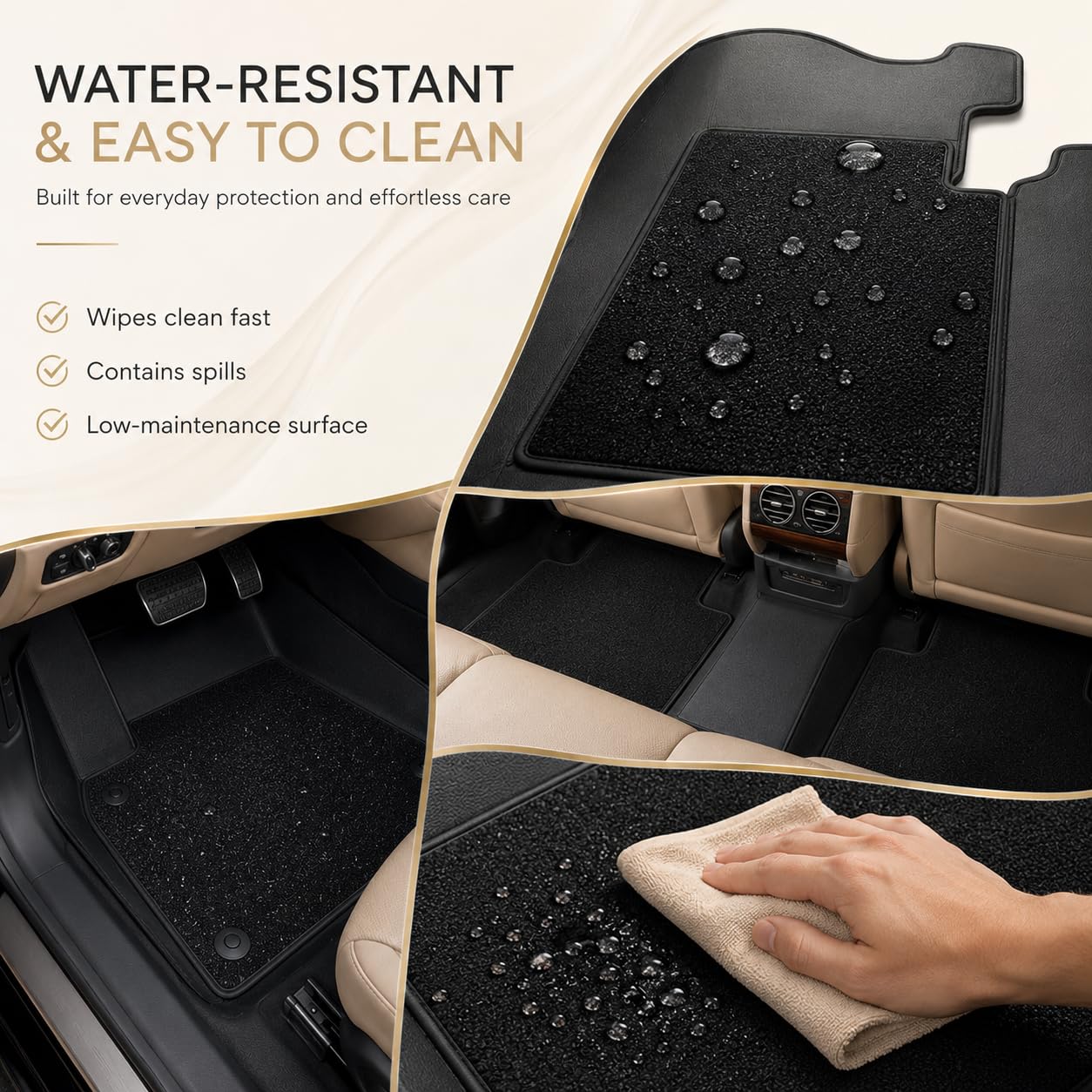 Sefamux Luxury Car Floor Mats for Mercedes-Maybach S 580 4MATIC 2021-2026 4-Seats, Premium Custom Fit Floor Liners, Full Coverage Interior Protection, Water-Resistant & Anti-Slip Design