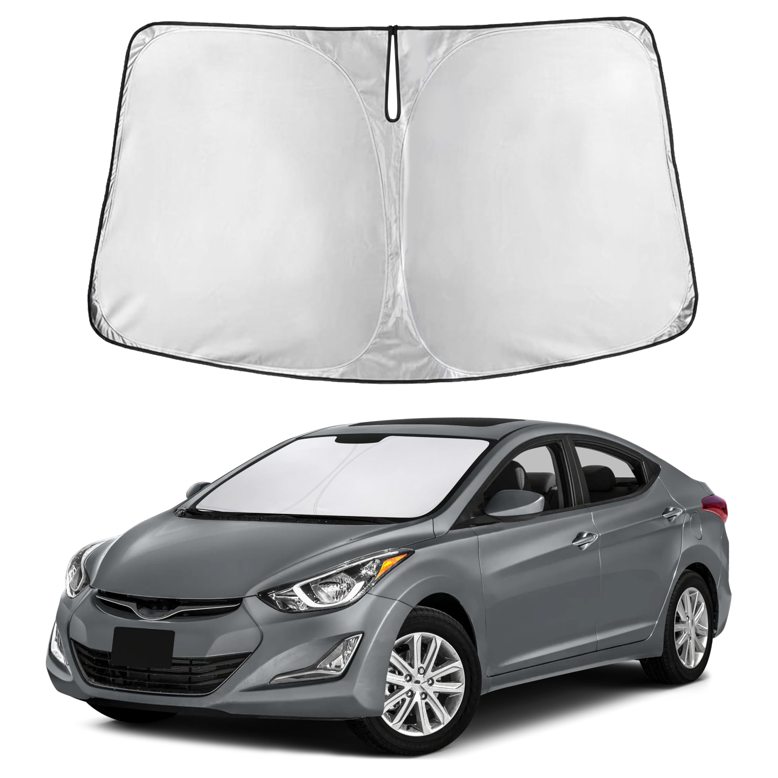 EcoNour RV Windshield Sunshade | Reflective RV Windshield Cover for UV Rays & Heat Protection, Keeps Your RV Motorhome Cool | Shades for RV Fits RVs, Trucks, Motorhomes, Buses | XXXXX-Large 102"x51"