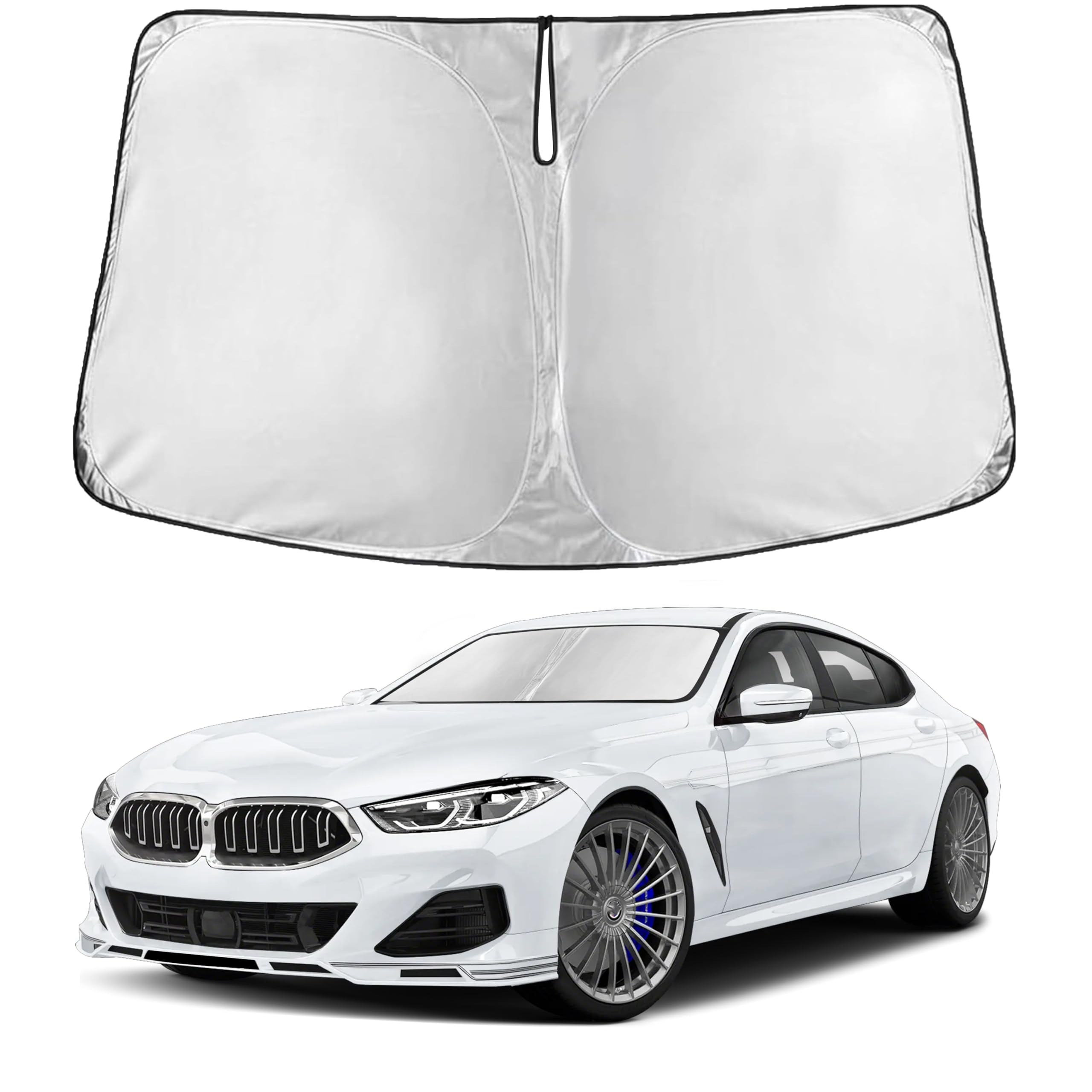 EcoNour RV Windshield Sunshade | Reflective RV Windshield Cover for UV Rays & Heat Protection, Keeps Your RV Motorhome Cool | Shades for RV Fits RVs, Trucks, Motorhomes, Buses | XXXXX-Large 102"x51"