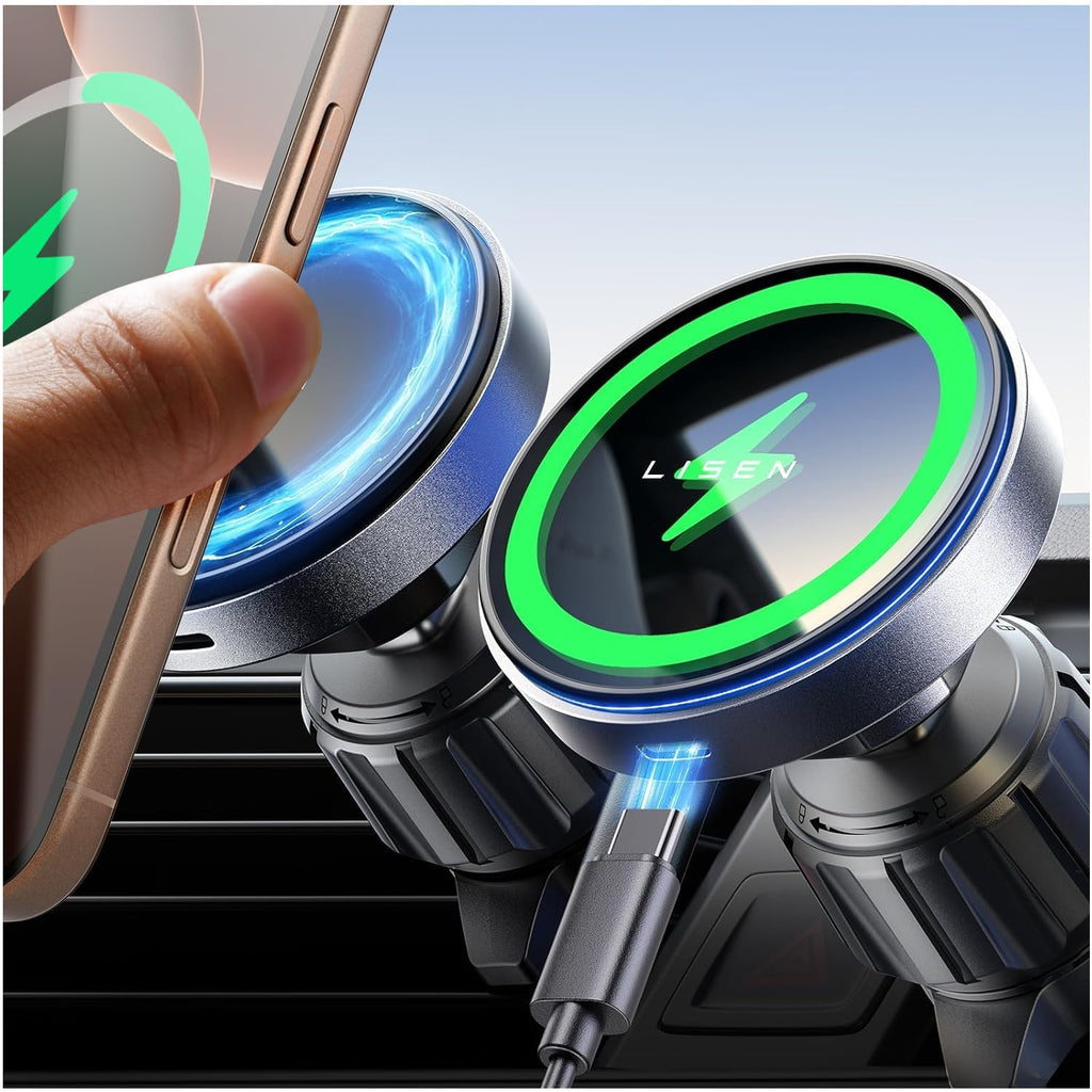 LISEN 15W MagSafe Wireless Car Mount Charger