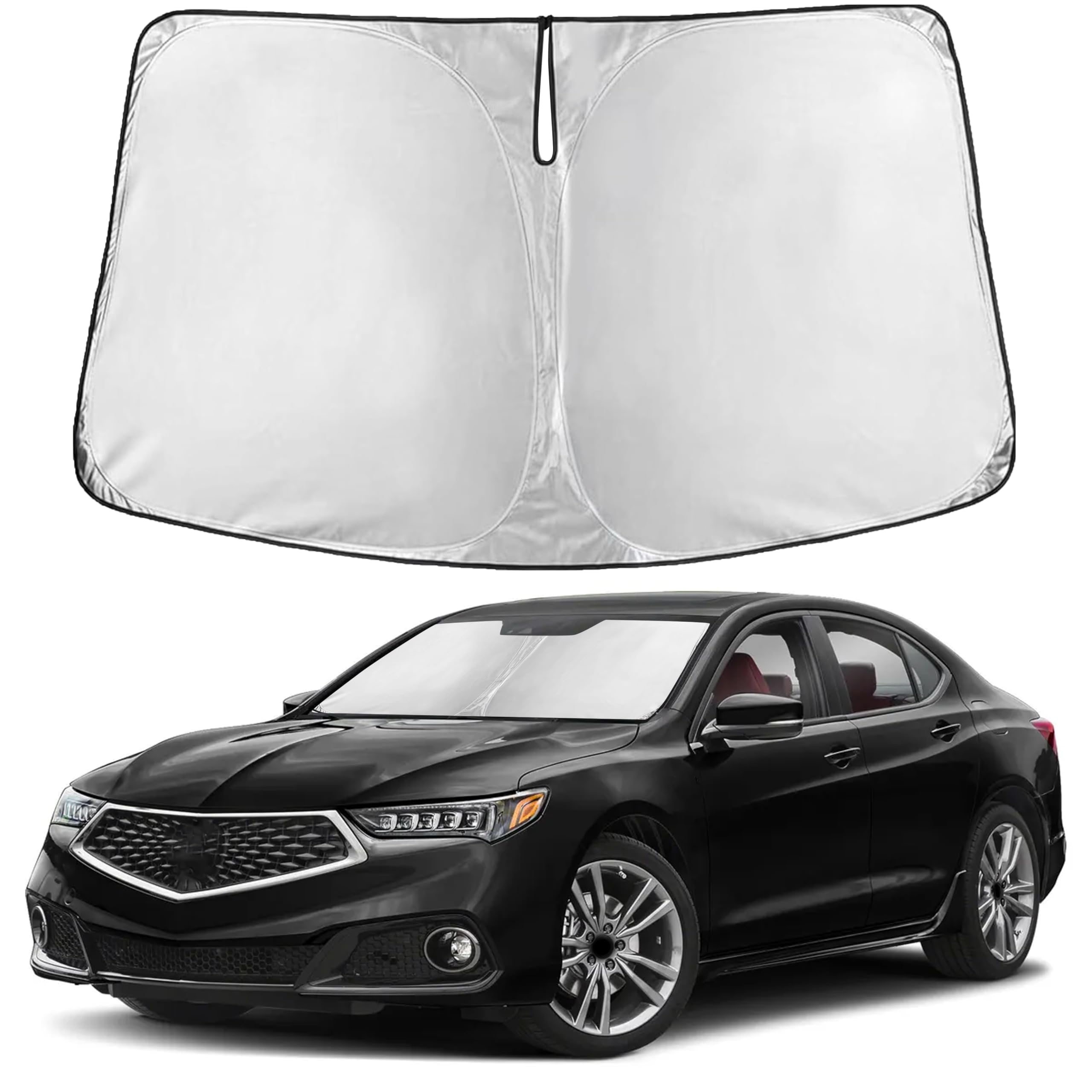 EcoNour RV Windshield Sunshade | Reflective RV Windshield Cover for UV Rays & Heat Protection, Keeps Your RV Motorhome Cool | Shades for RV Fits RVs, Trucks, Motorhomes, Buses | XXXXX-Large 102"x51"