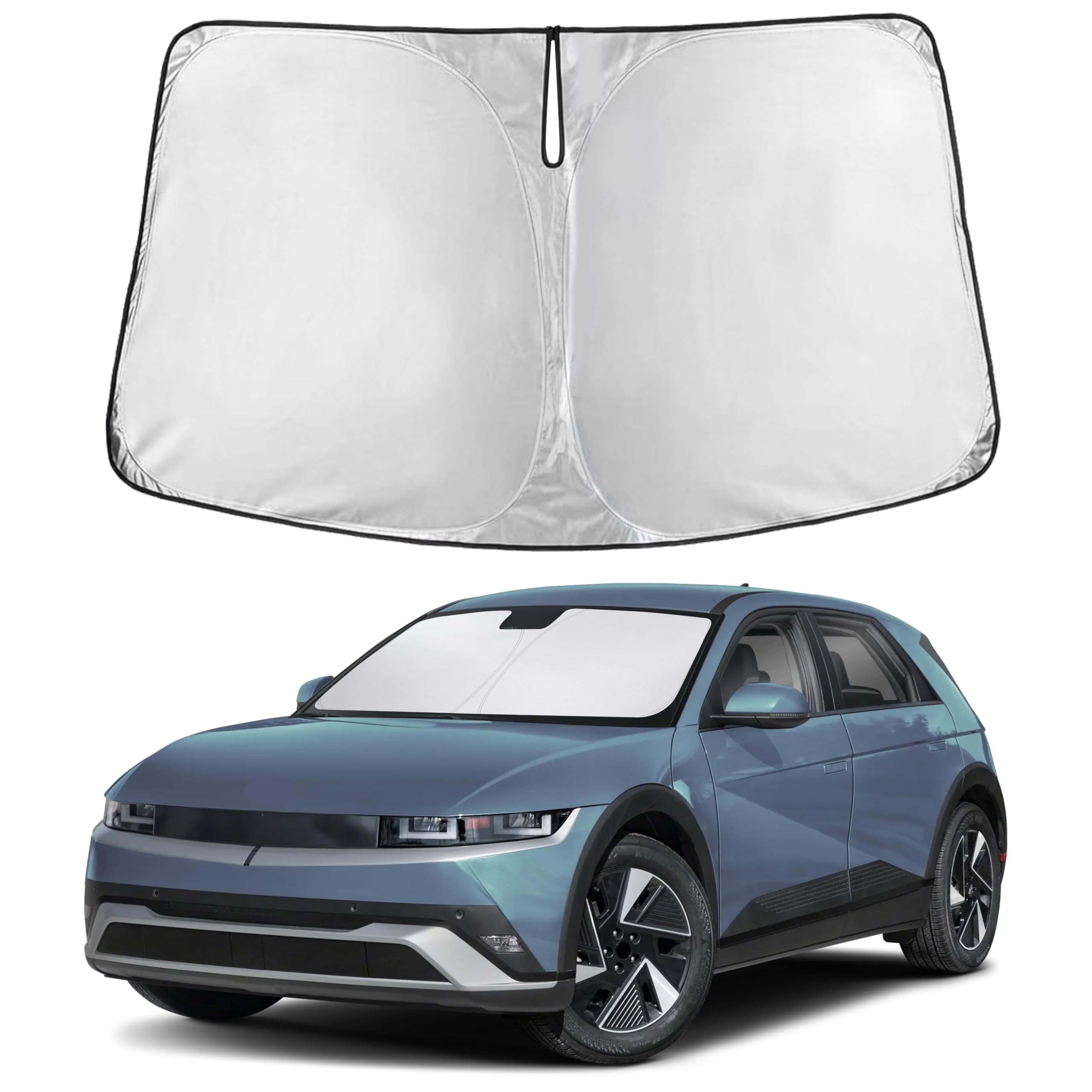 EcoNour RV Windshield Sunshade | Reflective RV Windshield Cover for UV Rays & Heat Protection, Keeps Your RV Motorhome Cool | Shades for RV Fits RVs, Trucks, Motorhomes, Buses | XXXXX-Large 102"x51"