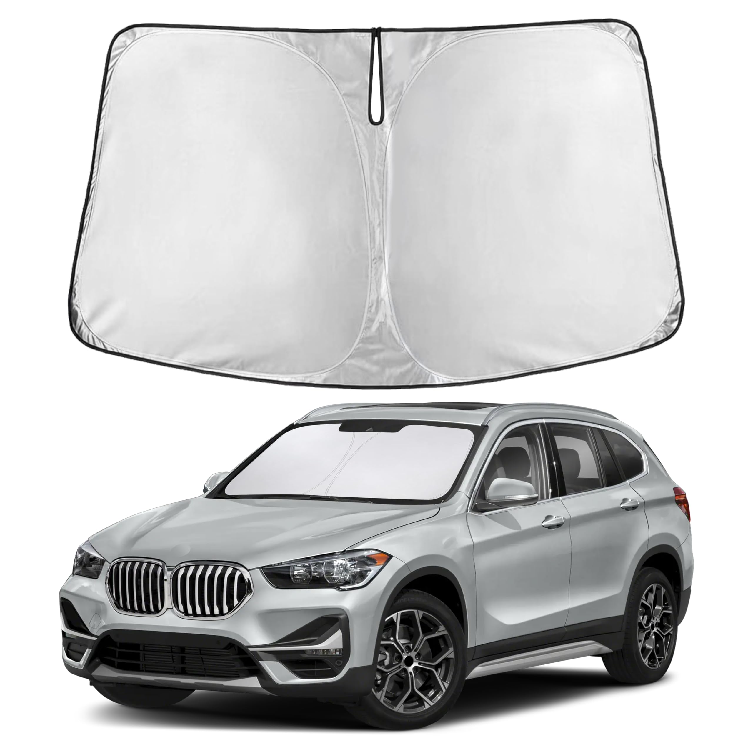 EcoNour RV Windshield Sunshade | Reflective RV Windshield Cover for UV Rays & Heat Protection, Keeps Your RV Motorhome Cool | Shades for RV Fits RVs, Trucks, Motorhomes, Buses | XXXXX-Large 102"x51"