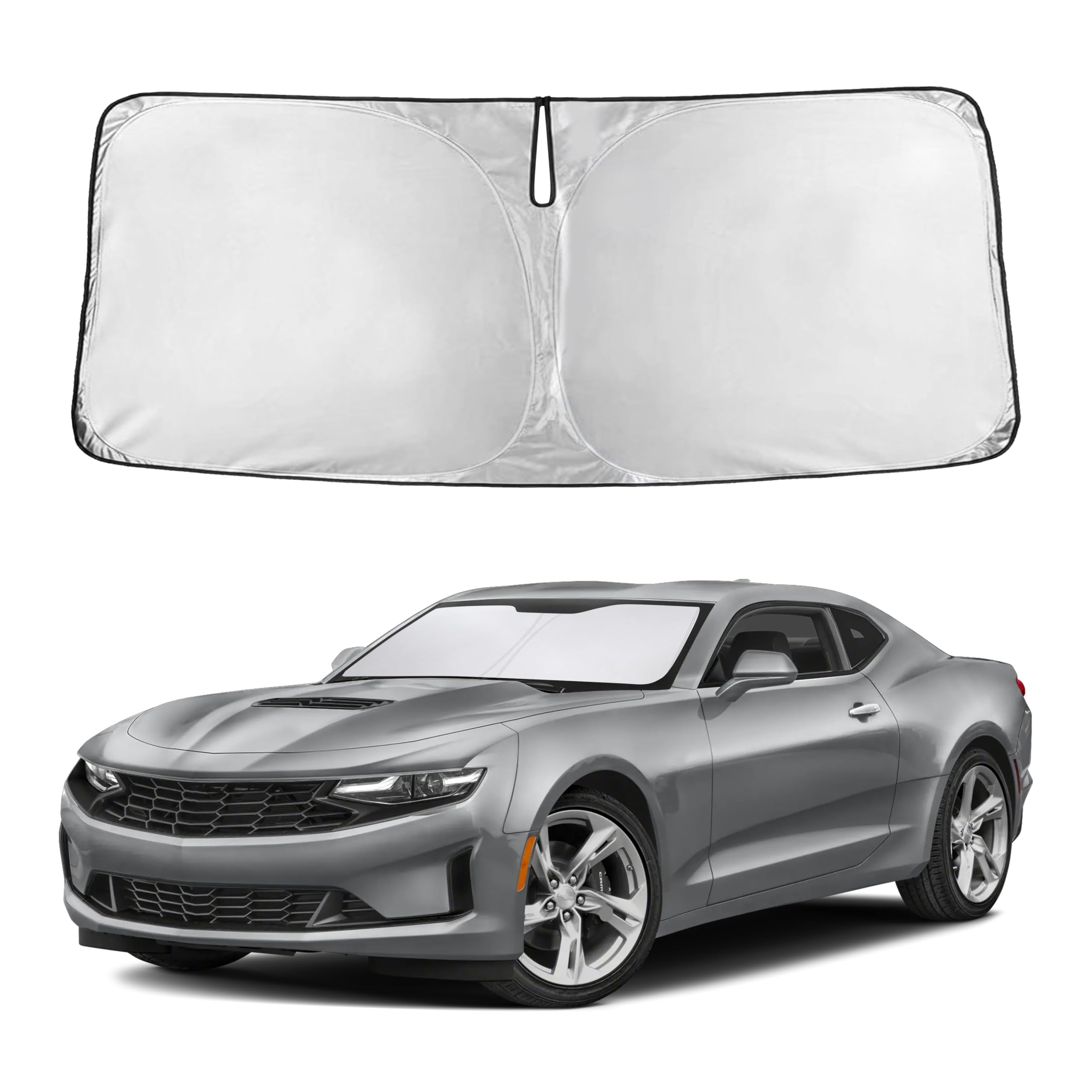 EcoNour RV Windshield Sunshade | Reflective RV Windshield Cover for UV Rays & Heat Protection, Keeps Your RV Motorhome Cool | Shades for RV Fits RVs, Trucks, Motorhomes, Buses | XXXXX-Large 102"x51"