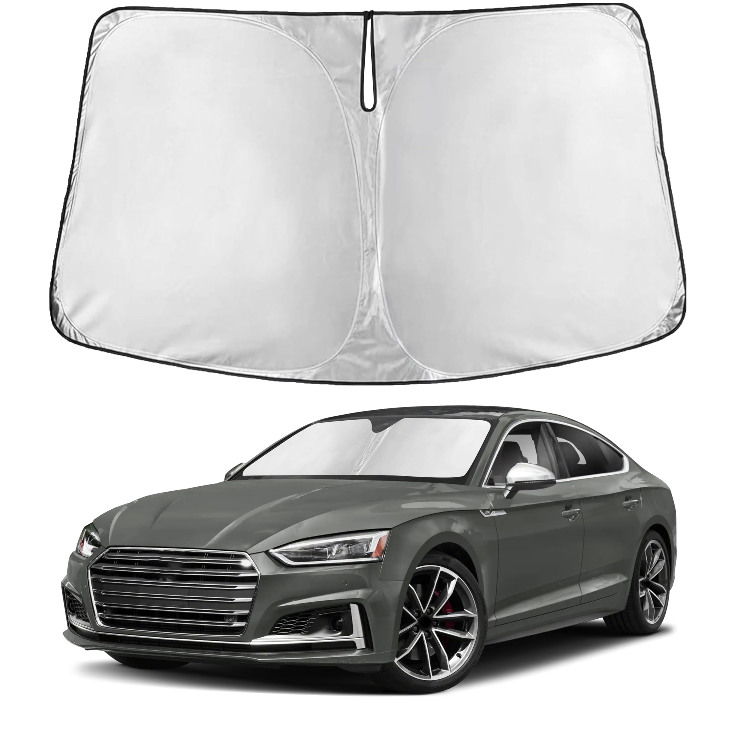 EcoNour RV Windshield Sunshade | Reflective RV Windshield Cover for UV Rays & Heat Protection, Keeps Your RV Motorhome Cool | Shades for RV Fits RVs, Trucks, Motorhomes, Buses | XXXXX-Large 102"x51"