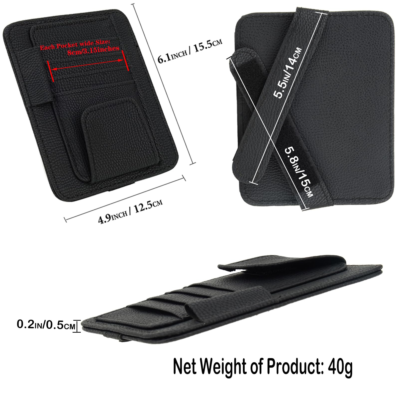 Leather Car Sun Visor Organizer & Document Holder