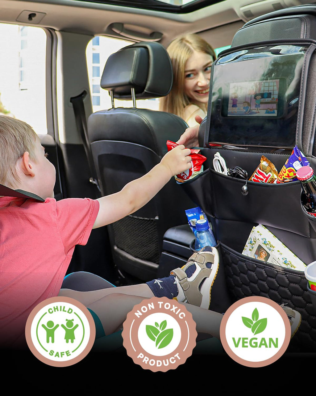 Owleys Backseat Organizer & Kick Mat Seat Protector