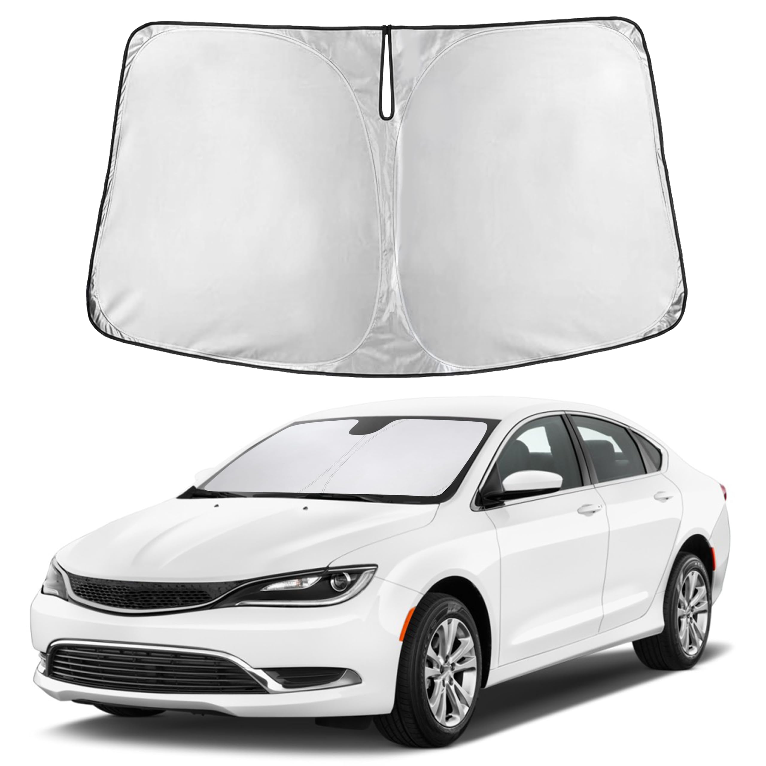EcoNour RV Windshield Sunshade | Reflective RV Windshield Cover for UV Rays & Heat Protection, Keeps Your RV Motorhome Cool | Shades for RV Fits RVs, Trucks, Motorhomes, Buses | XXXXX-Large 102"x51"