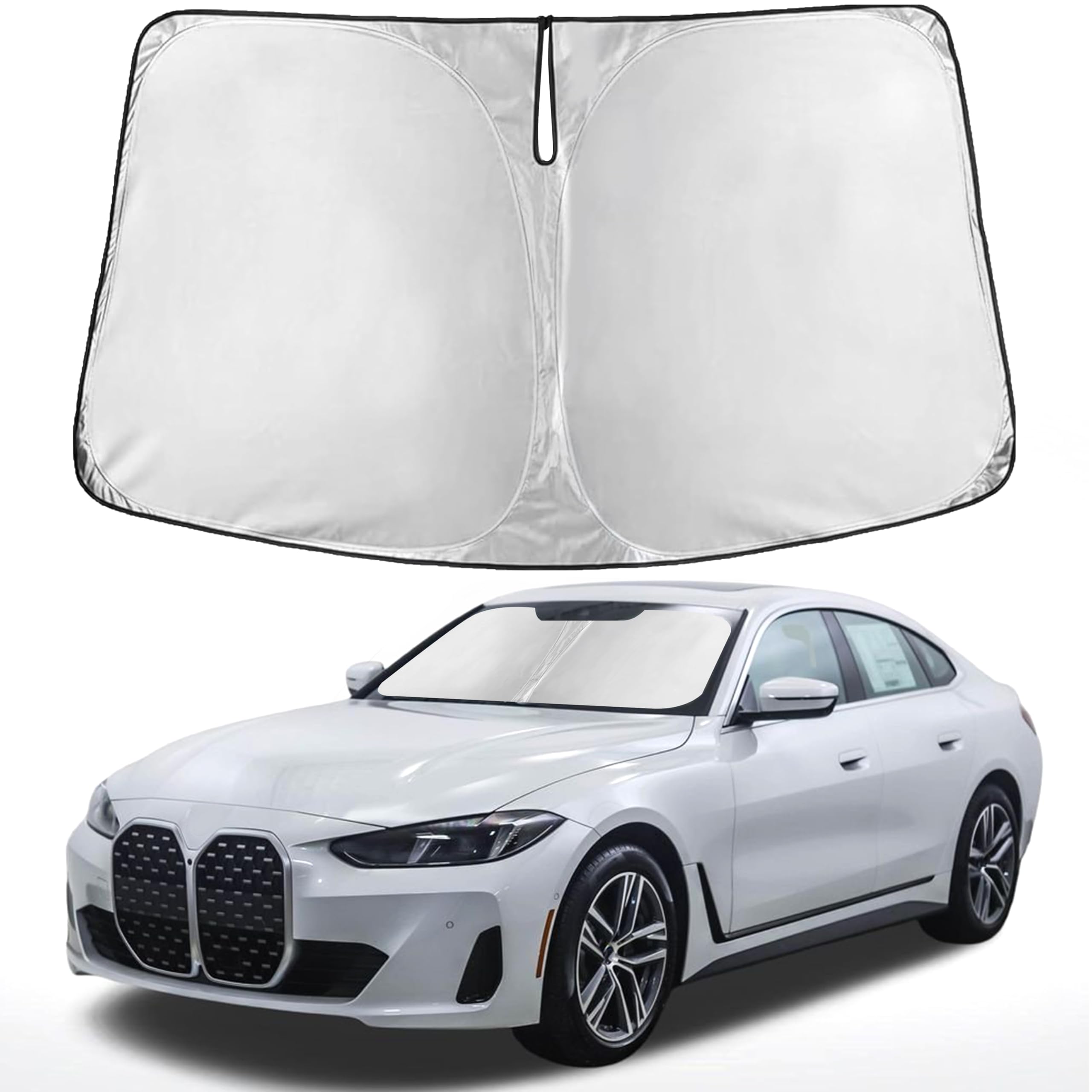 EcoNour RV Windshield Sunshade | Reflective RV Windshield Cover for UV Rays & Heat Protection, Keeps Your RV Motorhome Cool | Shades for RV Fits RVs, Trucks, Motorhomes, Buses | XXXXX-Large 102"x51"