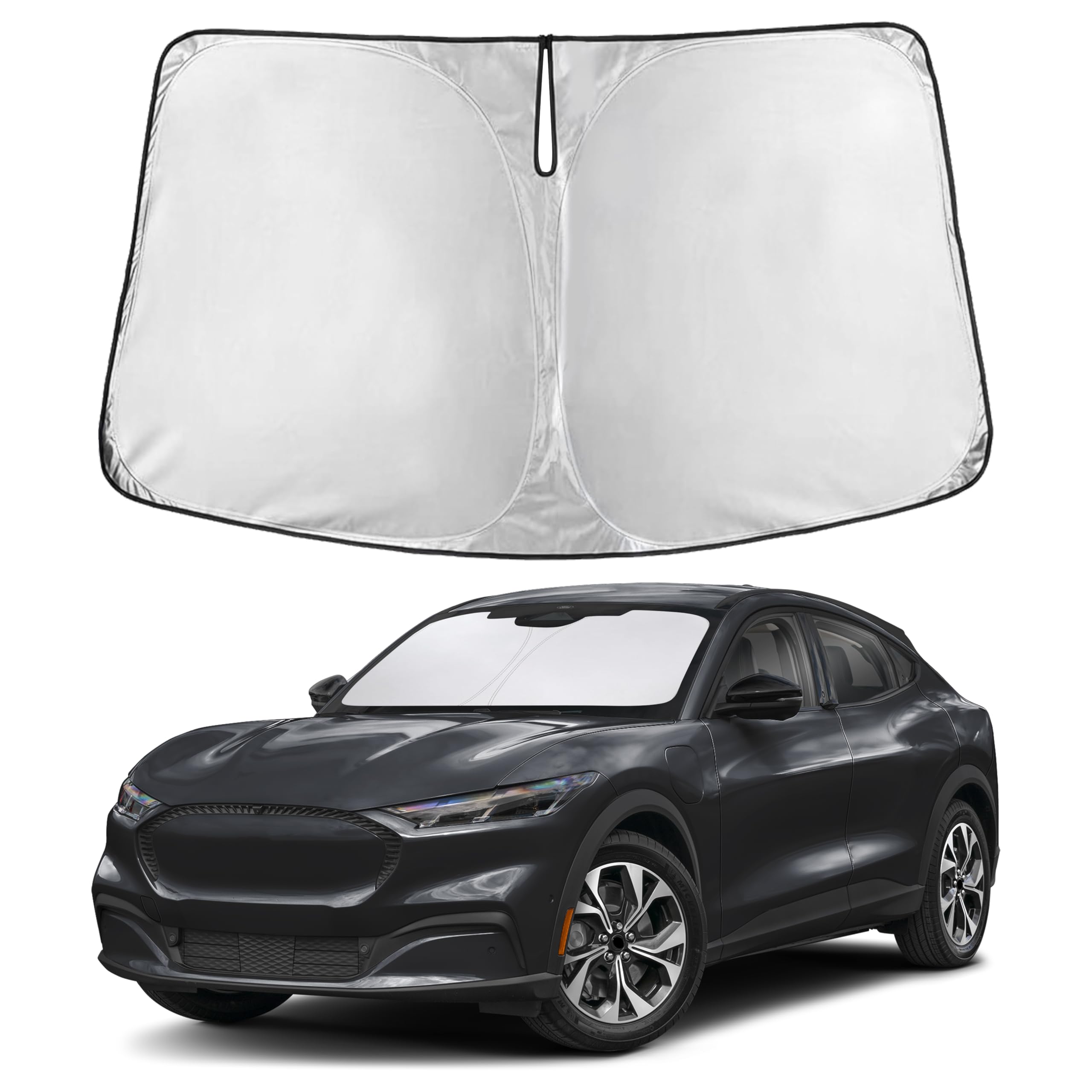 EcoNour RV Windshield Sunshade | Reflective RV Windshield Cover for UV Rays & Heat Protection, Keeps Your RV Motorhome Cool | Shades for RV Fits RVs, Trucks, Motorhomes, Buses | XXXXX-Large 102"x51"