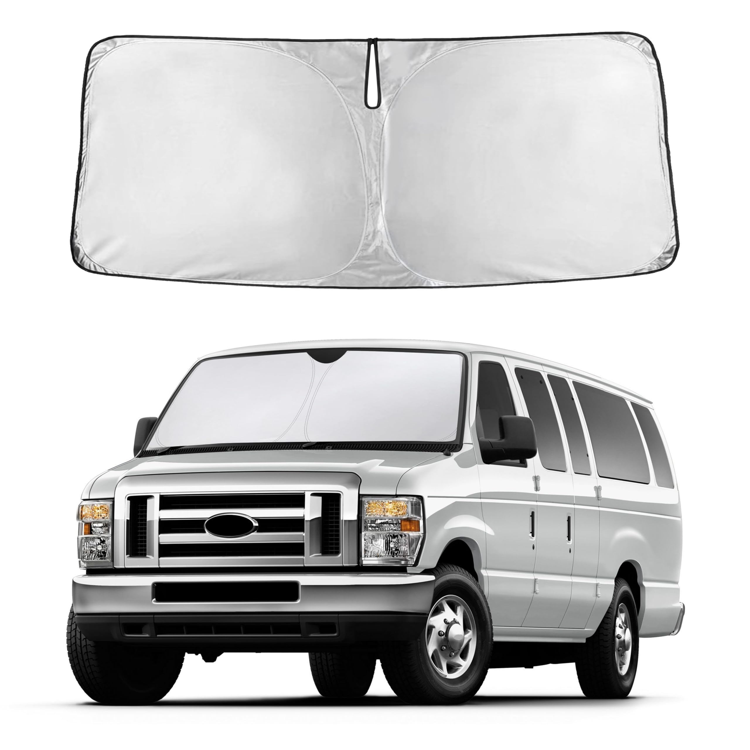 Autovir Windshield Sun Shade, Front car Window Shades Sun Visors