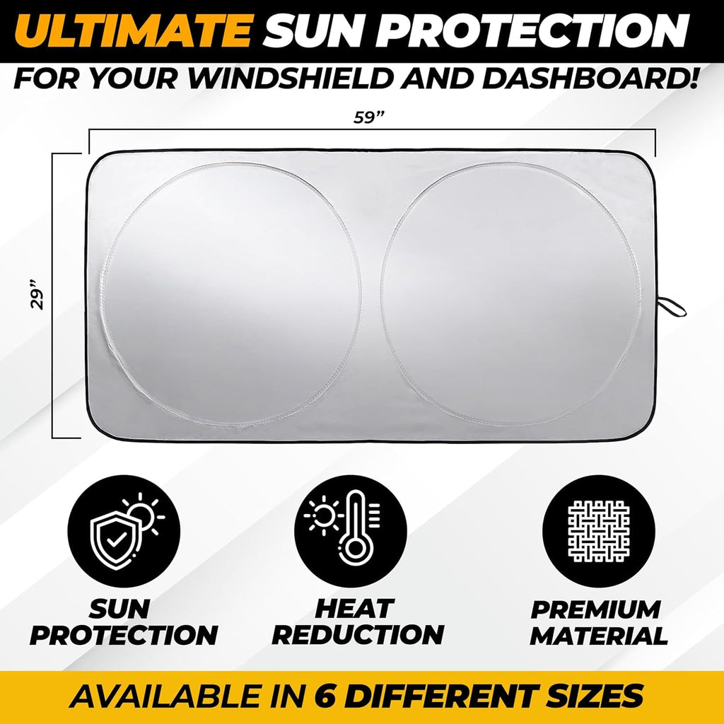 Autovir Windshield Sun Shade, Front car Window Shades