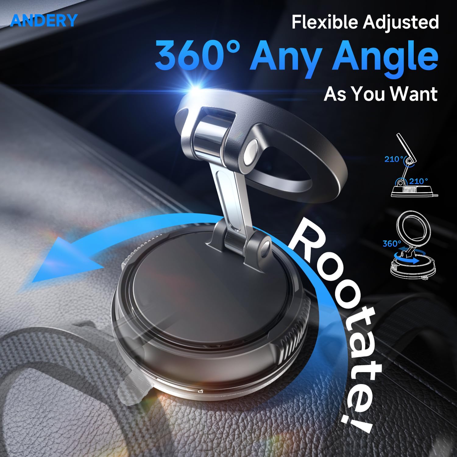 ANDERY MagSafe Car Phone Mount with Strong Suction