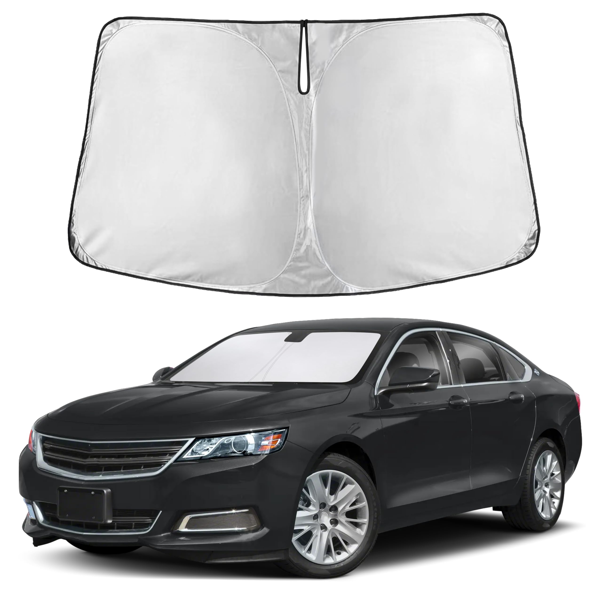 EcoNour RV Windshield Sunshade | Reflective RV Windshield Cover for UV Rays & Heat Protection, Keeps Your RV Motorhome Cool | Shades for RV Fits RVs, Trucks, Motorhomes, Buses | XXXXX-Large 102"x51"