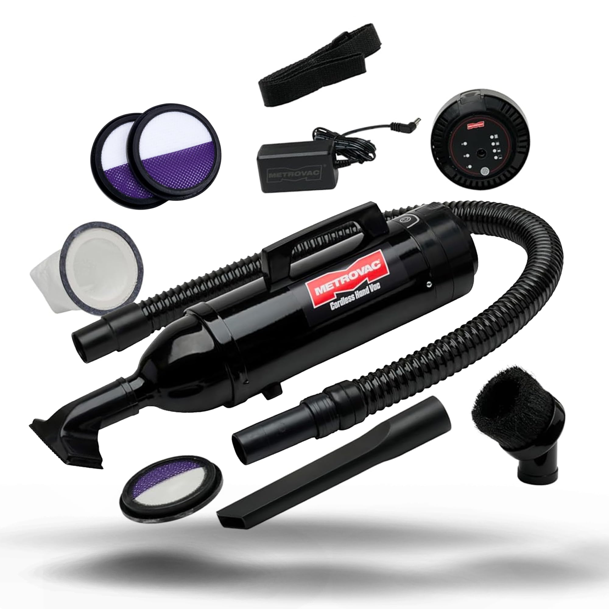 METROVAC Deluxe Cordless Hand Vacuum with 2 HEPA Filters