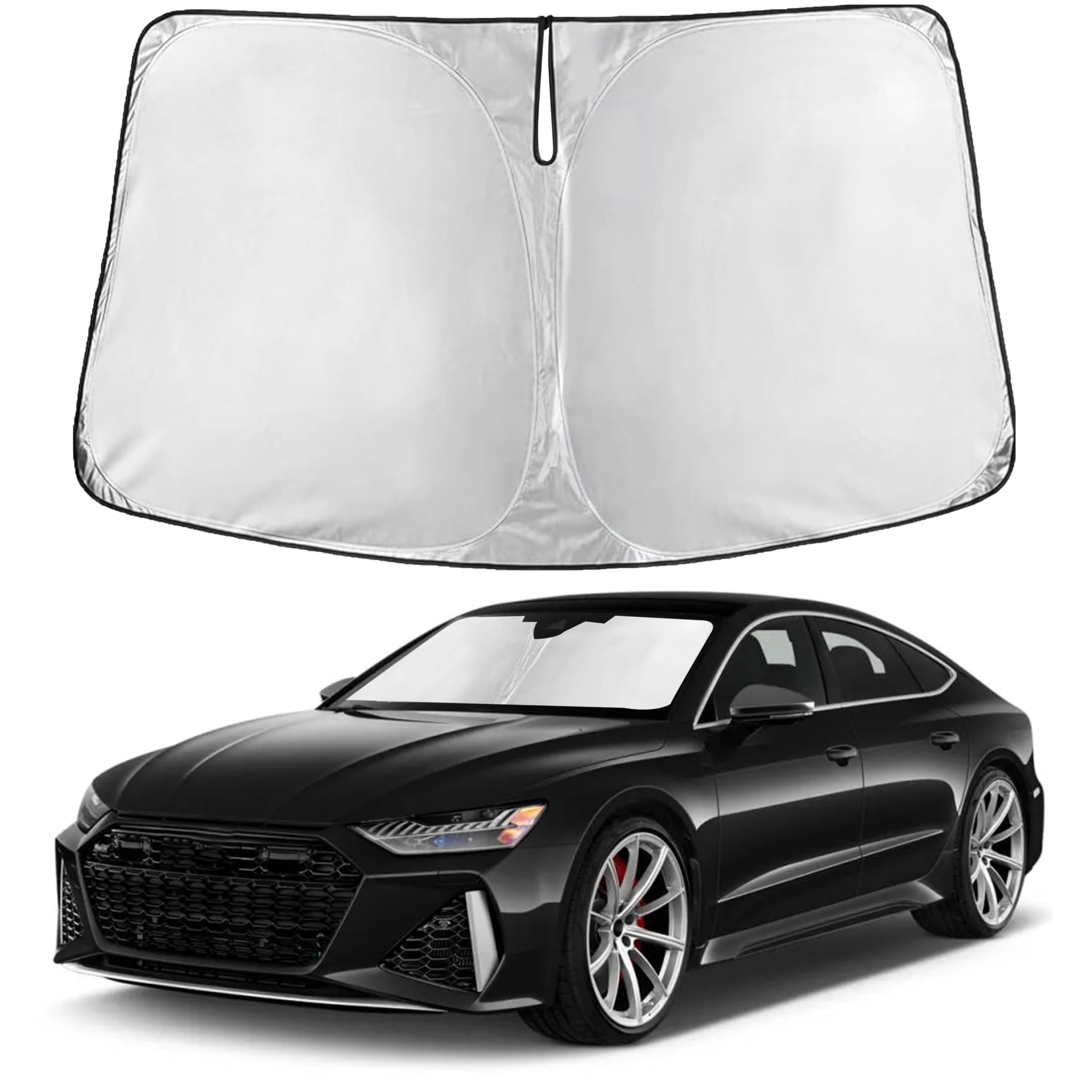 EcoNour RV Windshield Sunshade | Reflective RV Windshield Cover for UV Rays & Heat Protection, Keeps Your RV Motorhome Cool | Shades for RV Fits RVs, Trucks, Motorhomes, Buses | XXXXX-Large 102"x51"