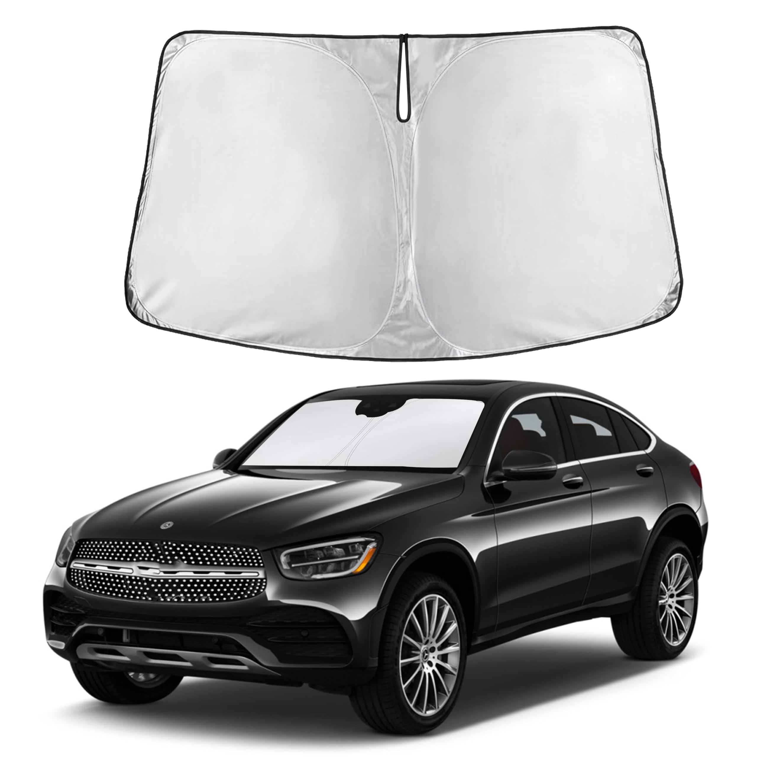 Autovir Windshield Sun Shade, Front car Window Shades Sun Visors