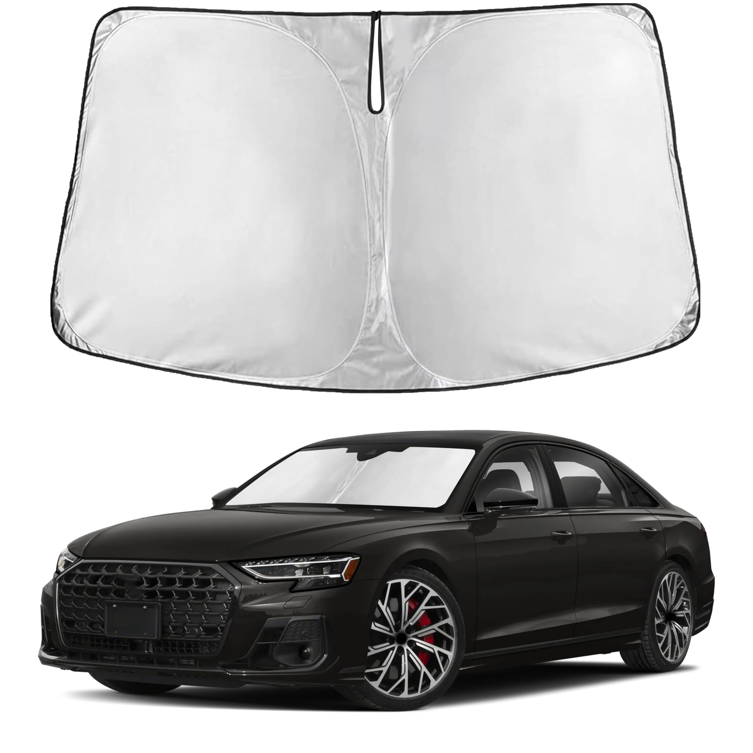EcoNour RV Windshield Sunshade | Reflective RV Windshield Cover for UV Rays & Heat Protection, Keeps Your RV Motorhome Cool | Shades for RV Fits RVs, Trucks, Motorhomes, Buses | XXXXX-Large 102"x51"