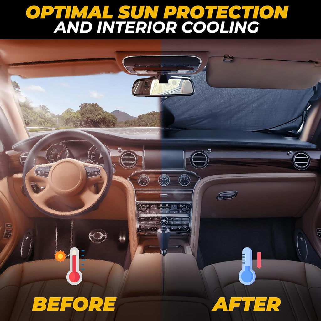 Autovir Windshield Sun Shade, Front car Window Shades