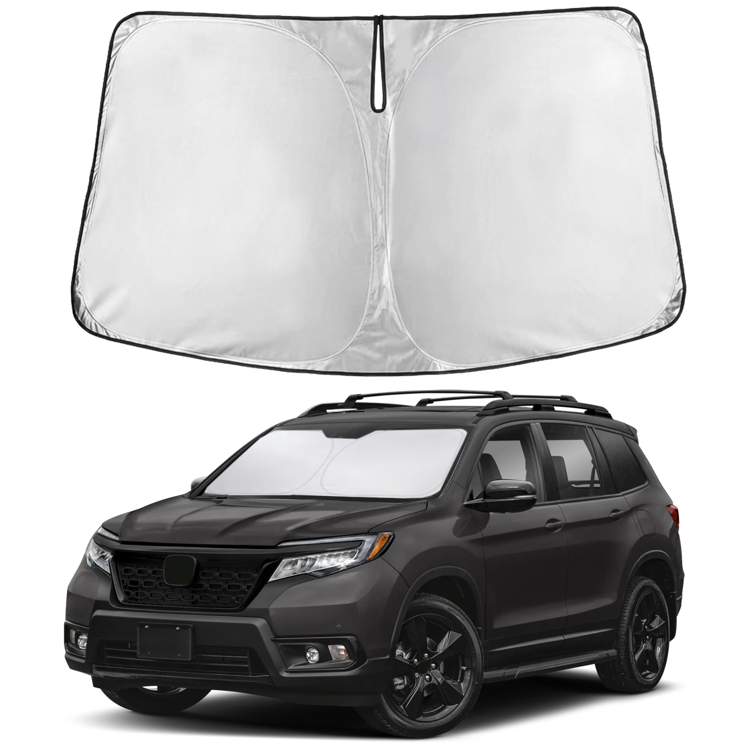 EcoNour RV Windshield Sunshade | Reflective RV Windshield Cover for UV Rays & Heat Protection, Keeps Your RV Motorhome Cool | Shades for RV Fits RVs, Trucks, Motorhomes, Buses | XXXXX-Large 102"x51"