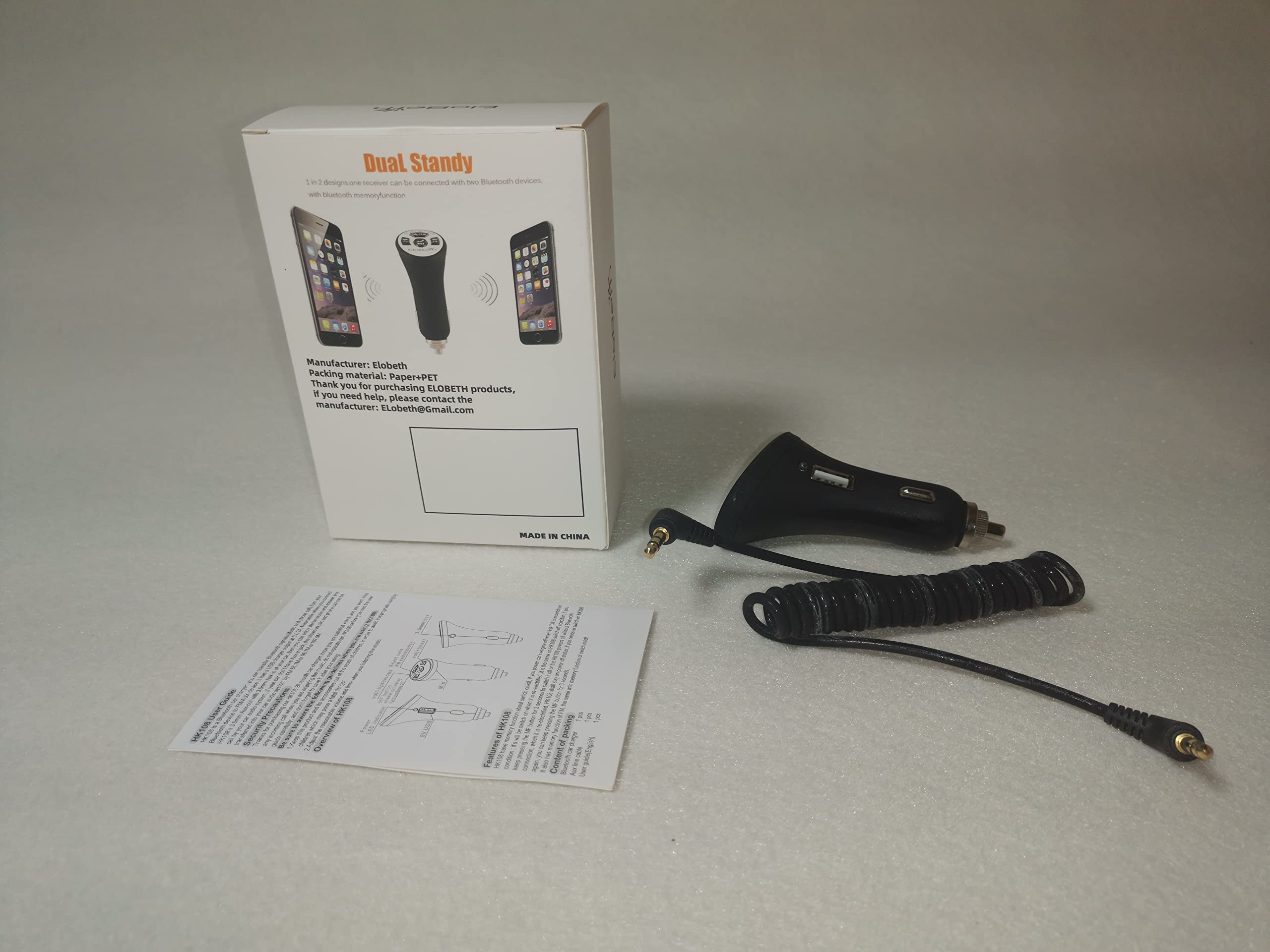 EloBeth Bluetooth Audio Receiver & FM Car Transmitter