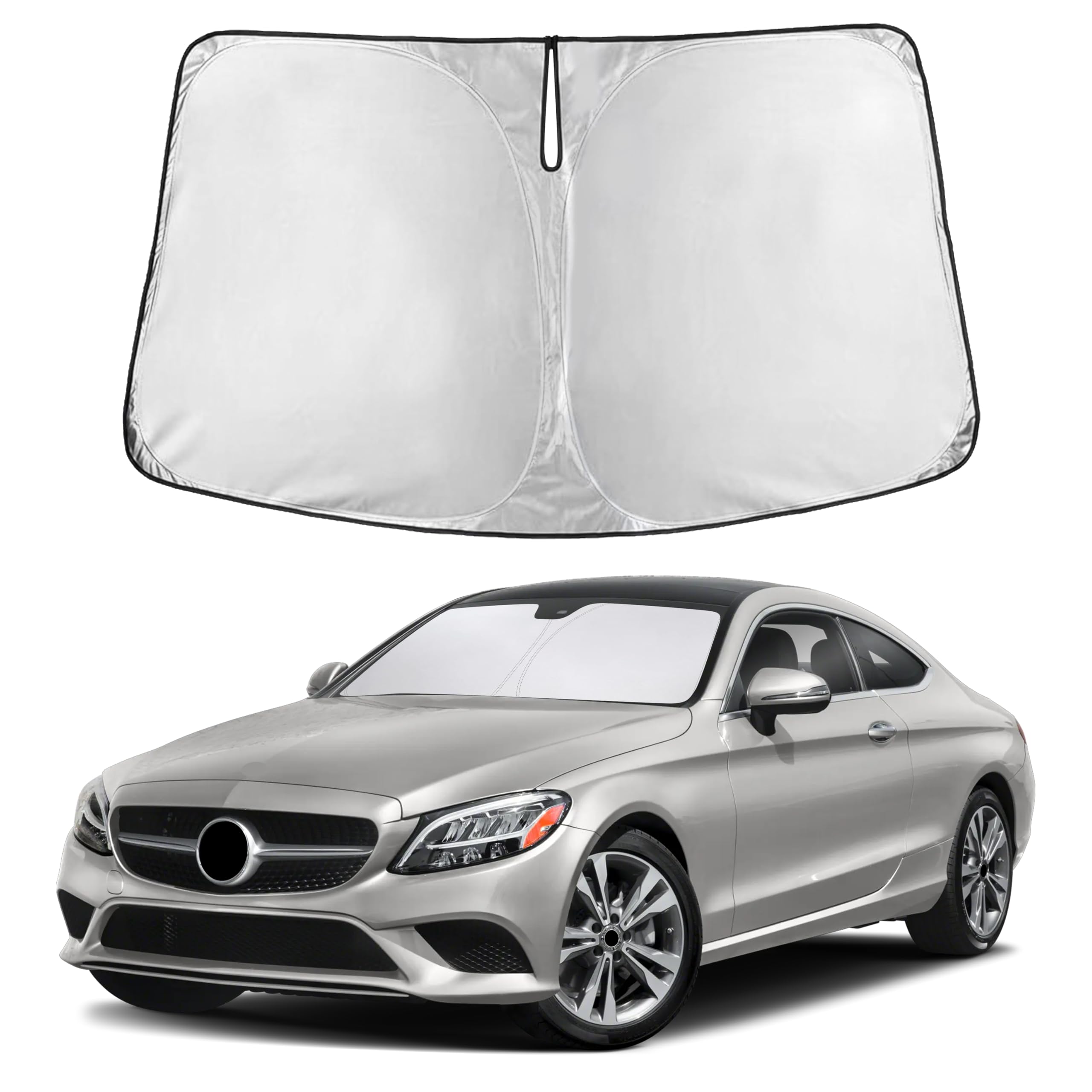 Autovir Windshield Sun Shade, Front car Window Shades Sun Visors