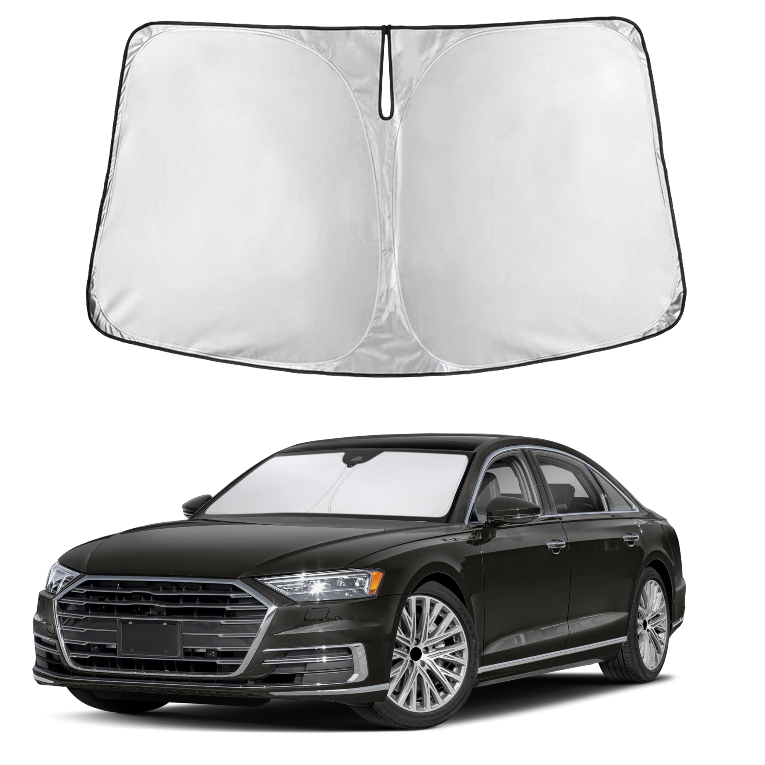 EcoNour RV Windshield Sunshade | Reflective RV Windshield Cover for UV Rays & Heat Protection, Keeps Your RV Motorhome Cool | Shades for RV Fits RVs, Trucks, Motorhomes, Buses | XXXXX-Large 102"x51"