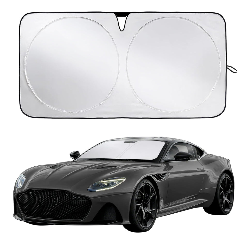 EcoNour RV Windshield Sunshade | Reflective RV Windshield Cover for UV Rays & Heat Protection, Keeps Your RV Motorhome Cool | Shades for RV Fits RVs, Trucks, Motorhomes, Buses | XXXXX-Large 102"x51"