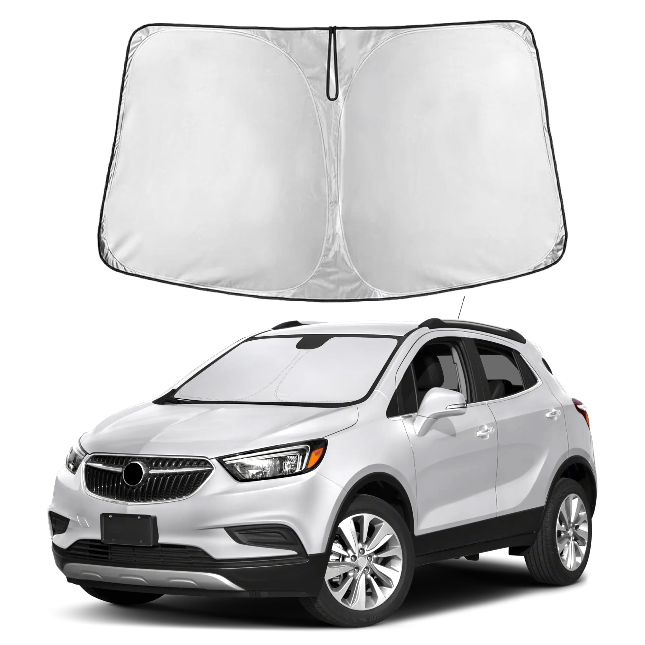 EcoNour RV Windshield Sunshade | Reflective RV Windshield Cover for UV Rays & Heat Protection, Keeps Your RV Motorhome Cool | Shades for RV Fits RVs, Trucks, Motorhomes, Buses | XXXXX-Large 102"x51"