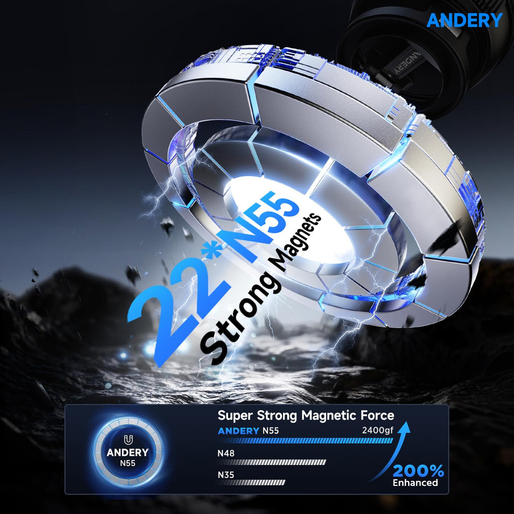 ANDERY MagSafe Car Phone Mount with Strong Suction