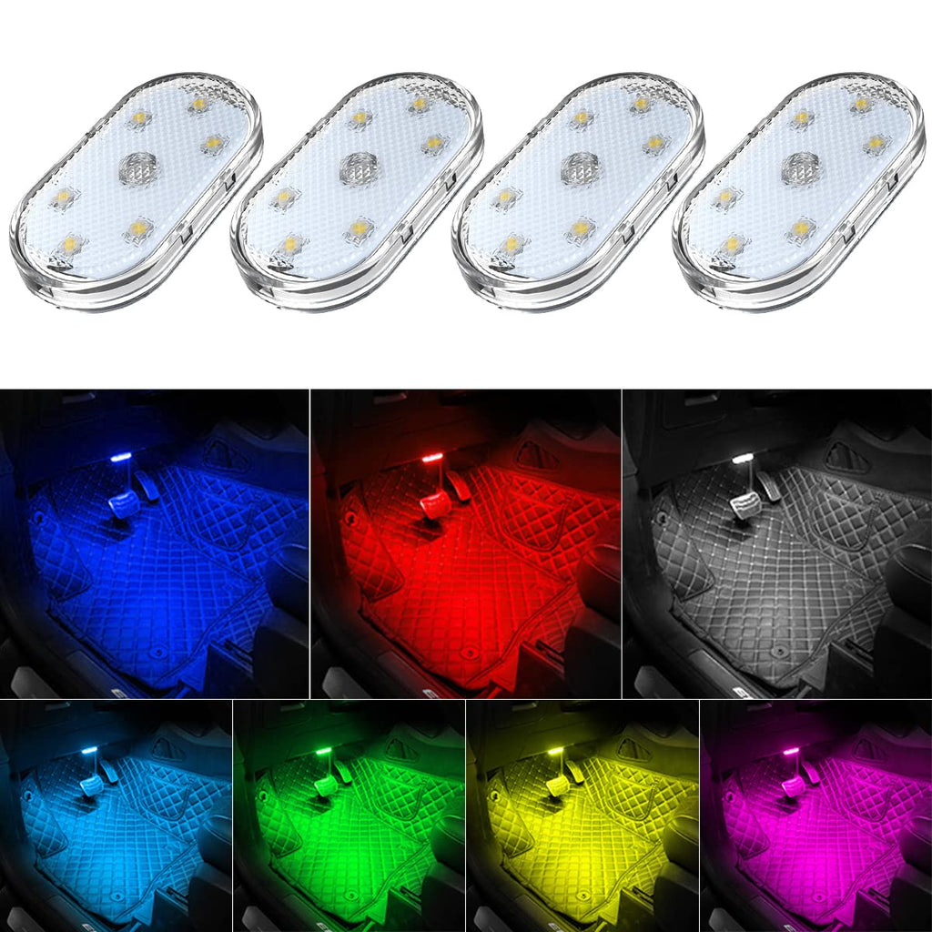 4-Piece Wireless 7-Color LED Car Interior Light Set