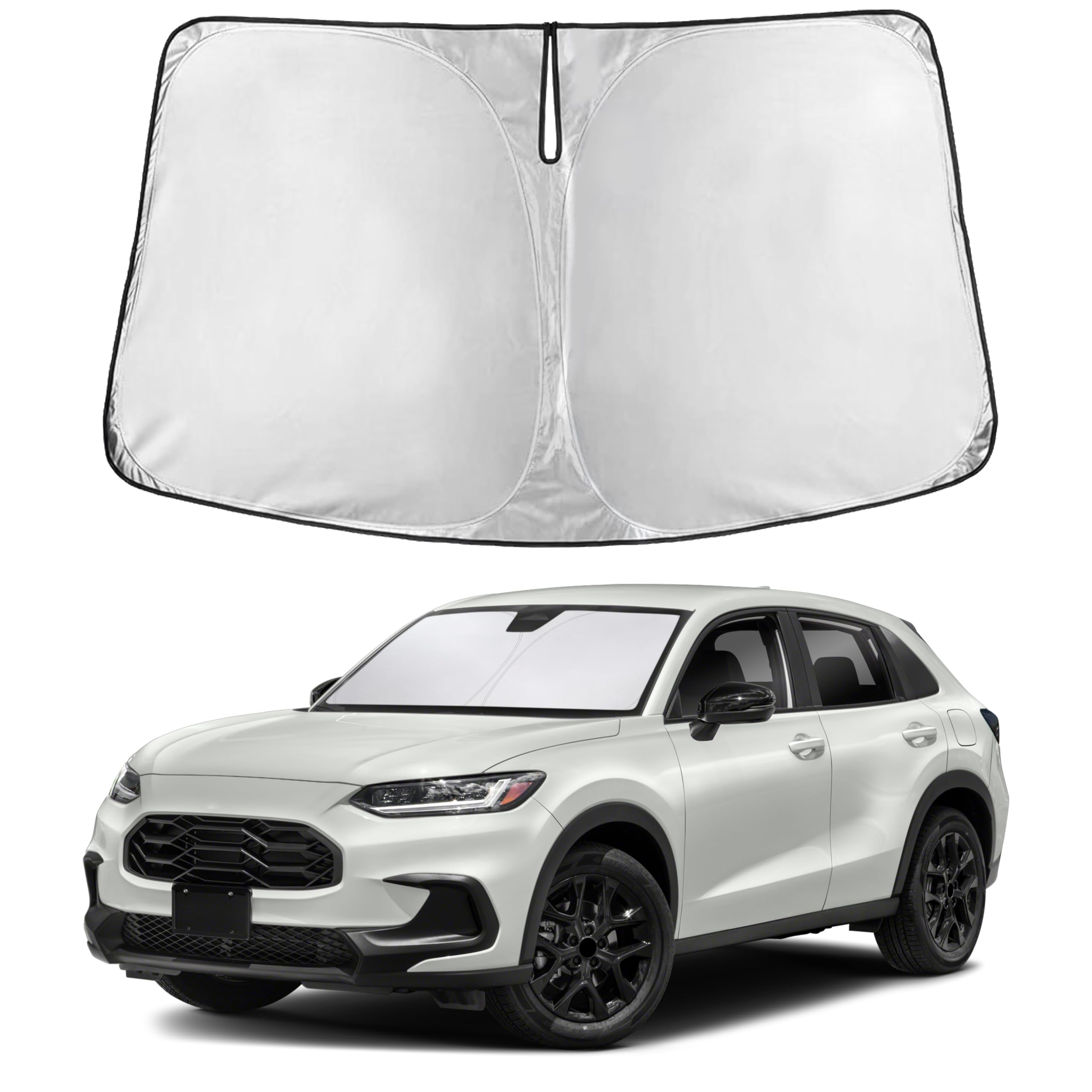 EcoNour RV Windshield Sunshade | Reflective RV Windshield Cover for UV Rays & Heat Protection, Keeps Your RV Motorhome Cool | Shades for RV Fits RVs, Trucks, Motorhomes, Buses | XXXXX-Large 102"x51"