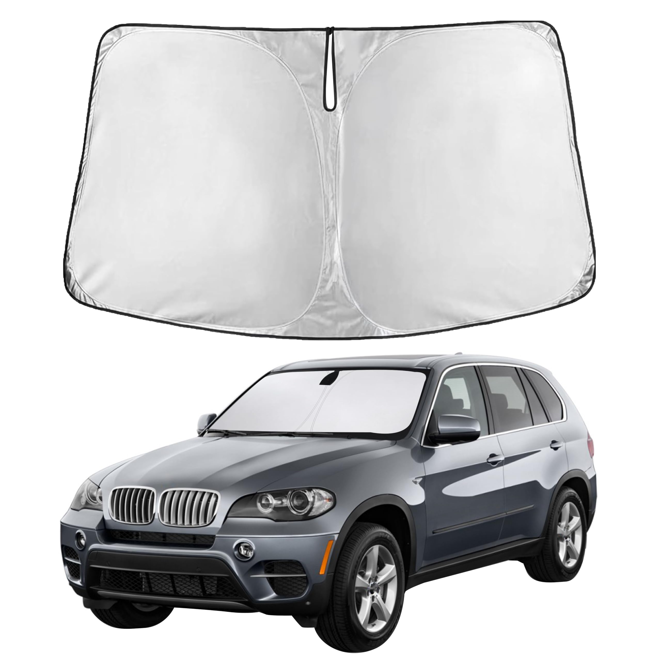 EcoNour RV Windshield Sunshade | Reflective RV Windshield Cover for UV Rays & Heat Protection, Keeps Your RV Motorhome Cool | Shades for RV Fits RVs, Trucks, Motorhomes, Buses | XXXXX-Large 102"x51"