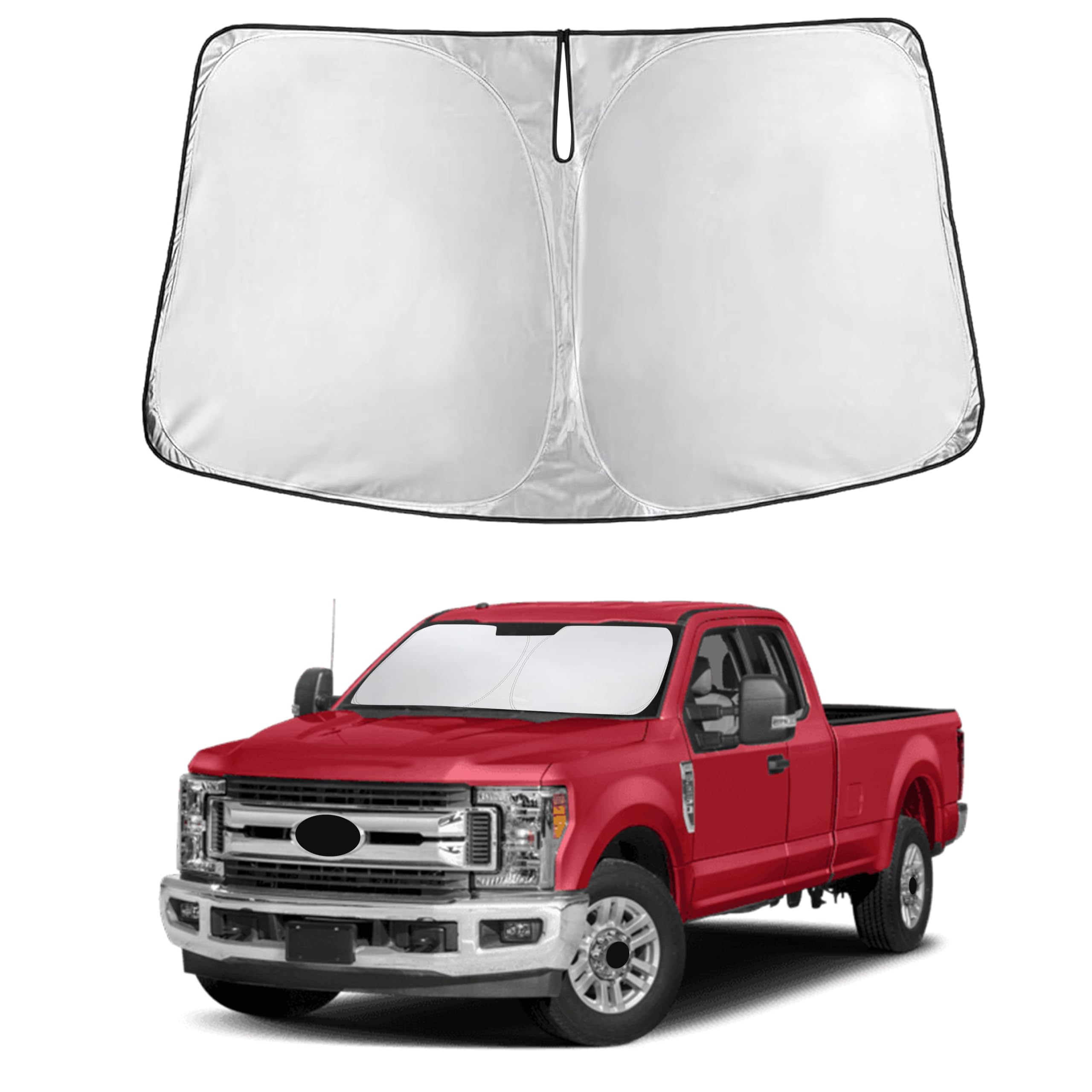 EcoNour RV Windshield Sunshade | Reflective RV Windshield Cover for UV Rays & Heat Protection, Keeps Your RV Motorhome Cool | Shades for RV Fits RVs, Trucks, Motorhomes, Buses | XXXXX-Large 102"x51"