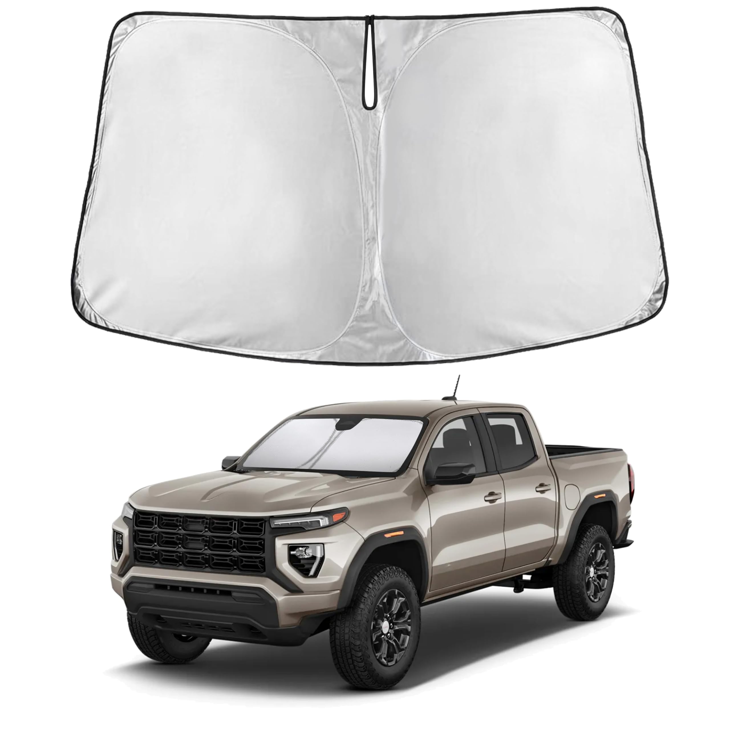 EcoNour RV Windshield Sunshade | Reflective RV Windshield Cover for UV Rays & Heat Protection, Keeps Your RV Motorhome Cool | Shades for RV Fits RVs, Trucks, Motorhomes, Buses | XXXXX-Large 102"x51"