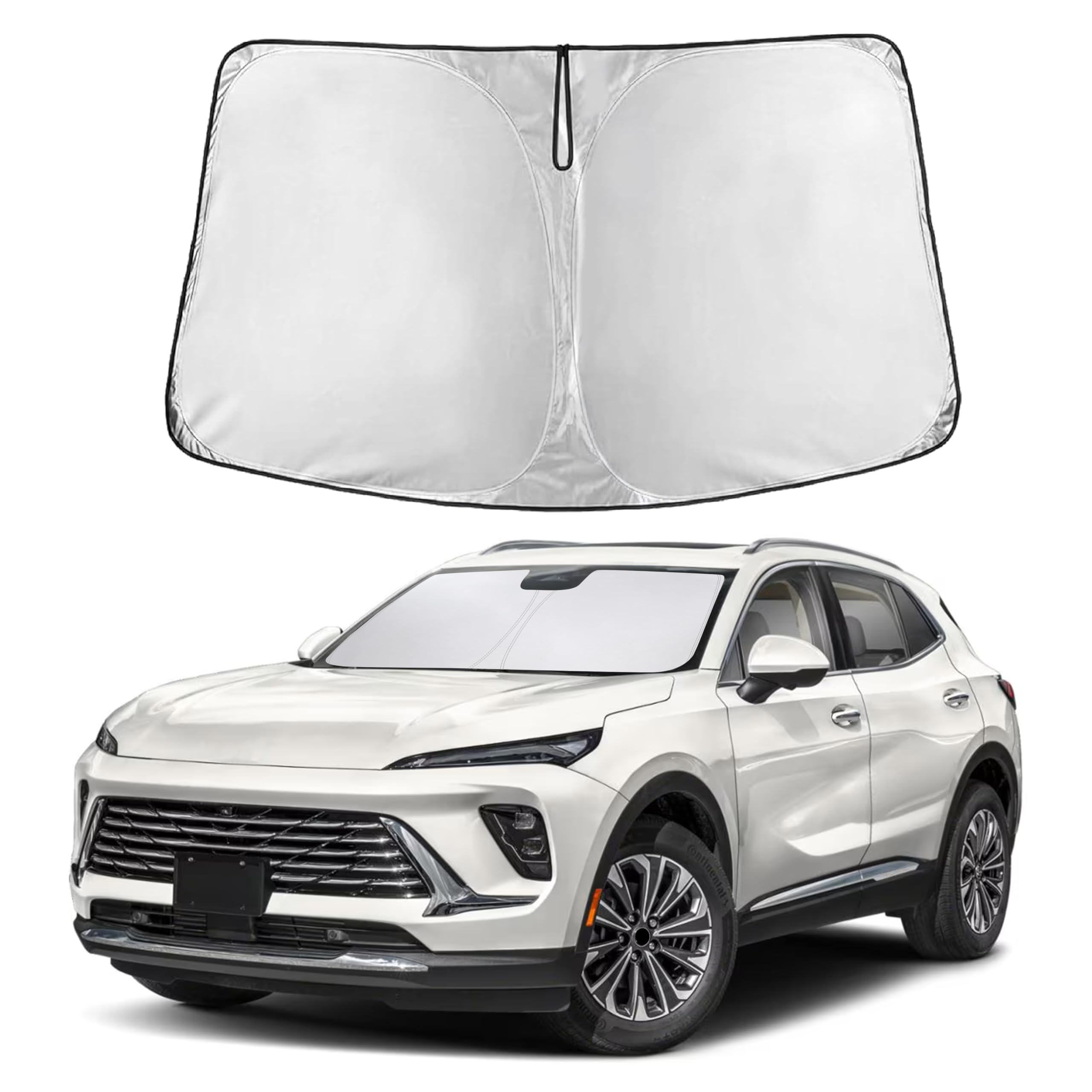 EcoNour RV Windshield Sunshade | Reflective RV Windshield Cover for UV Rays & Heat Protection, Keeps Your RV Motorhome Cool | Shades for RV Fits RVs, Trucks, Motorhomes, Buses | XXXXX-Large 102"x51"