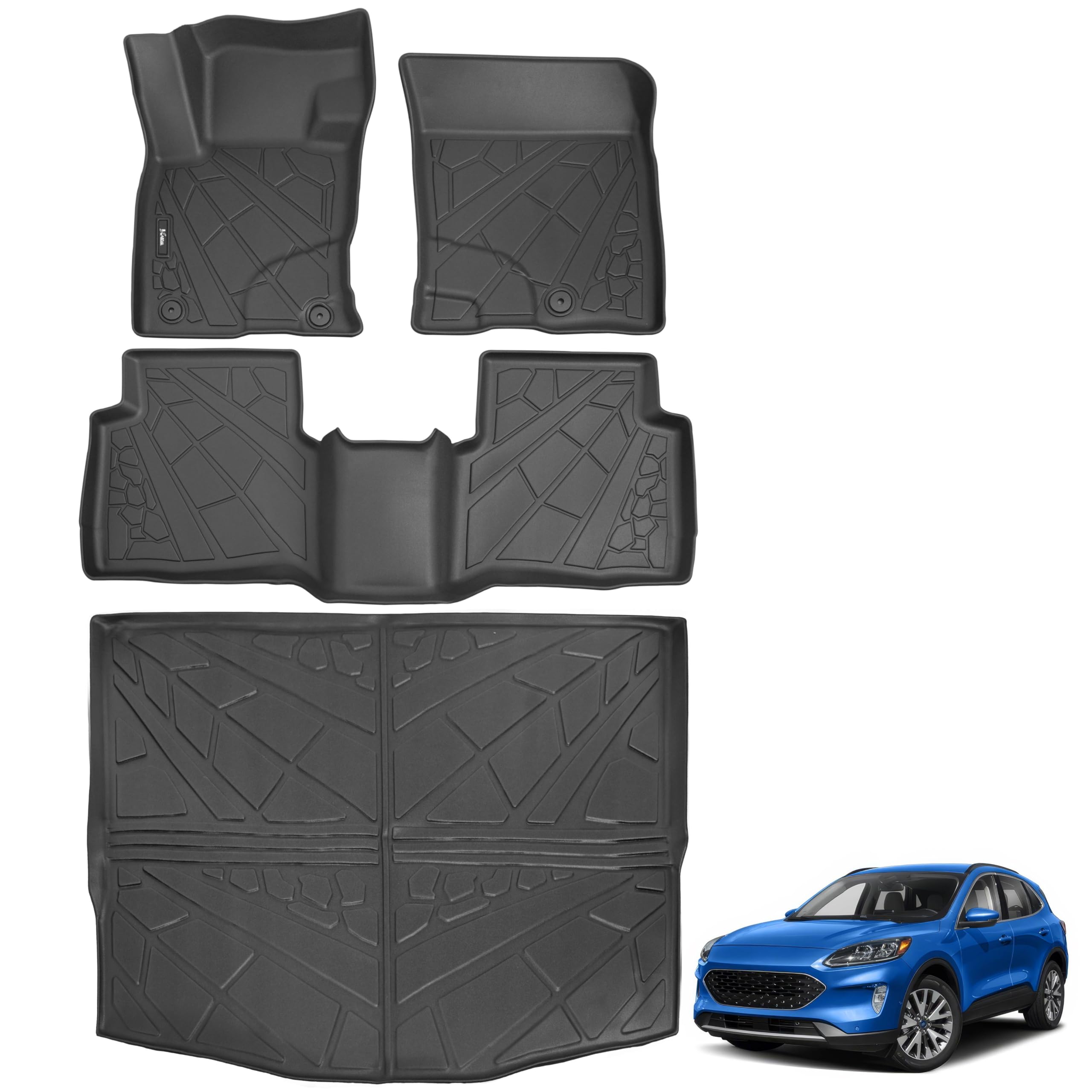 KARPAL 3-Row TPE Floor Mats & Cargo Liner Set for Ford