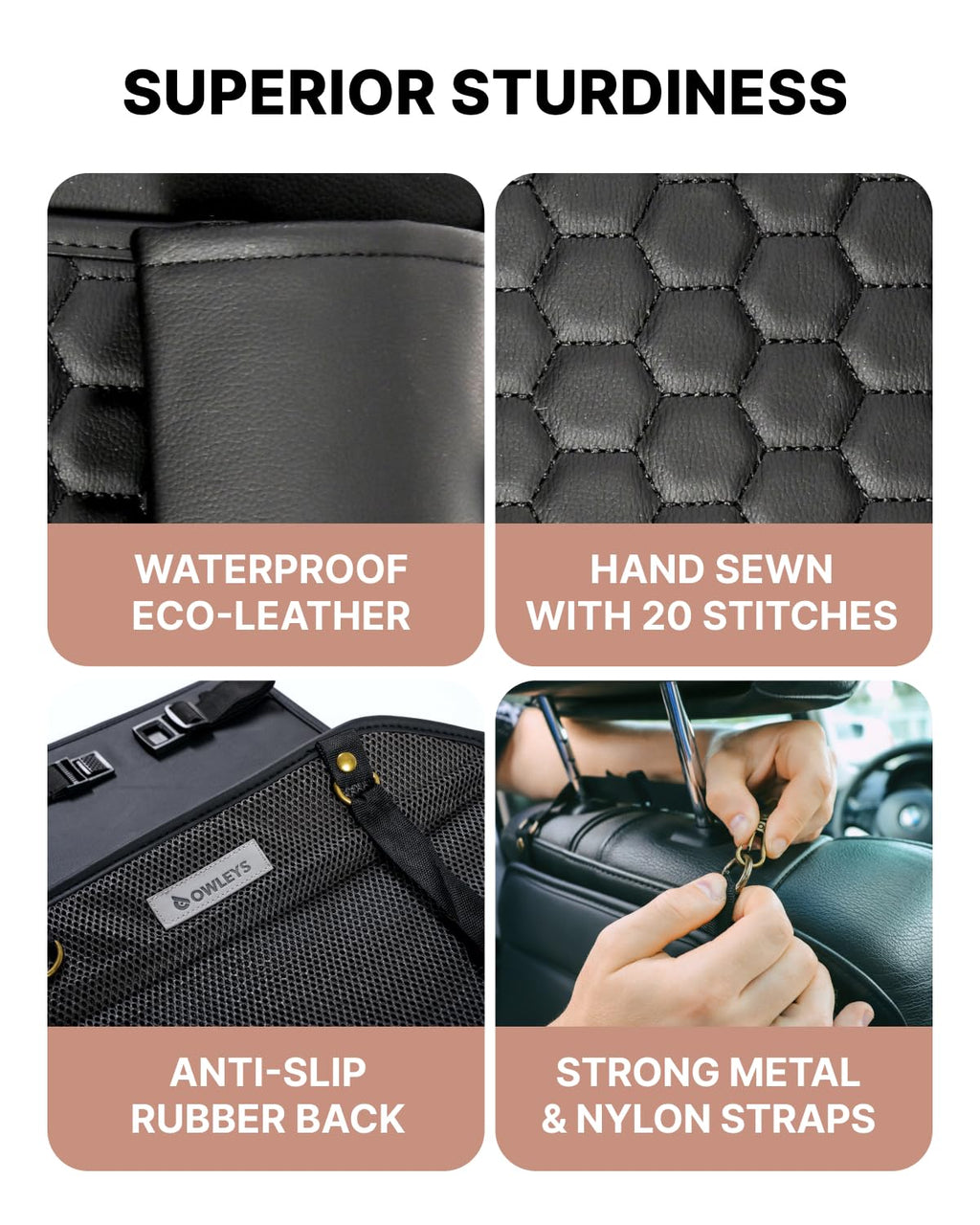 Owleys Backseat Organizer & Kick Mat Seat Protector