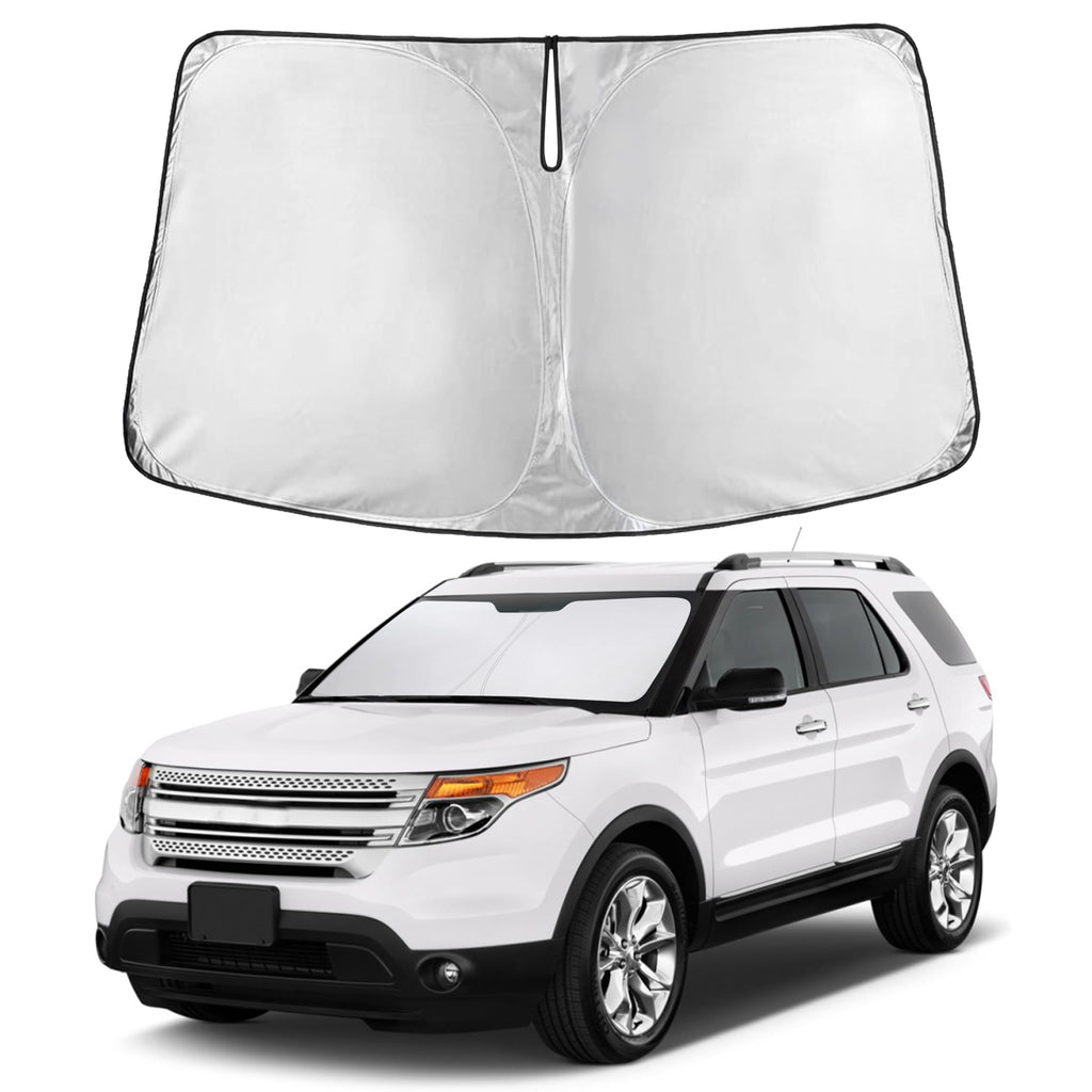 EcoNour RV Windshield Sunshade | Reflective RV Windshield Cover for UV Rays & Heat Protection, Keeps Your RV Motorhome Cool | Shades for RV Fits RVs, Trucks, Motorhomes, Buses | XXXXX-Large 102"x51"