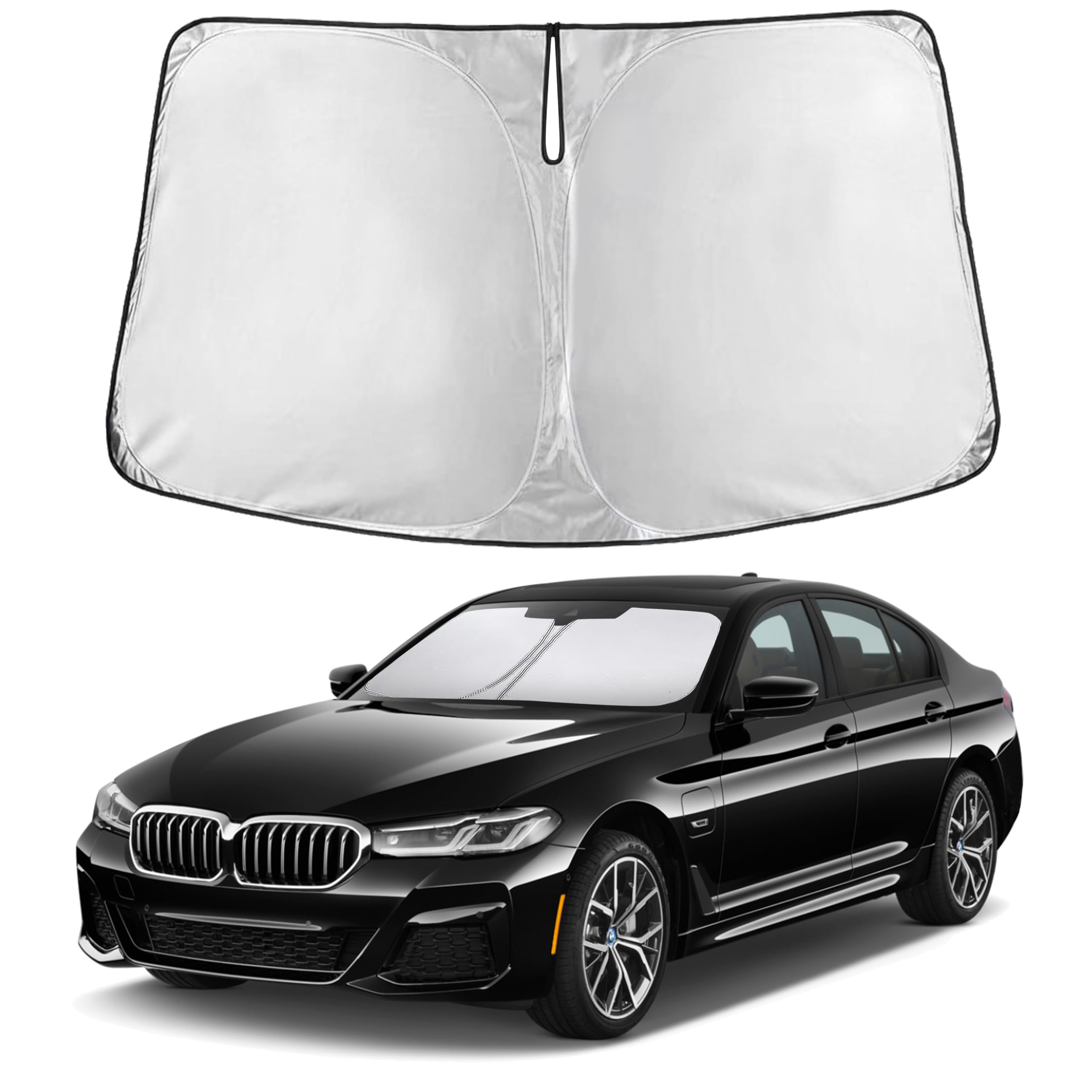 EcoNour RV Windshield Sunshade | Reflective RV Windshield Cover for UV Rays & Heat Protection, Keeps Your RV Motorhome Cool | Shades for RV Fits RVs, Trucks, Motorhomes, Buses | XXXXX-Large 102"x51"