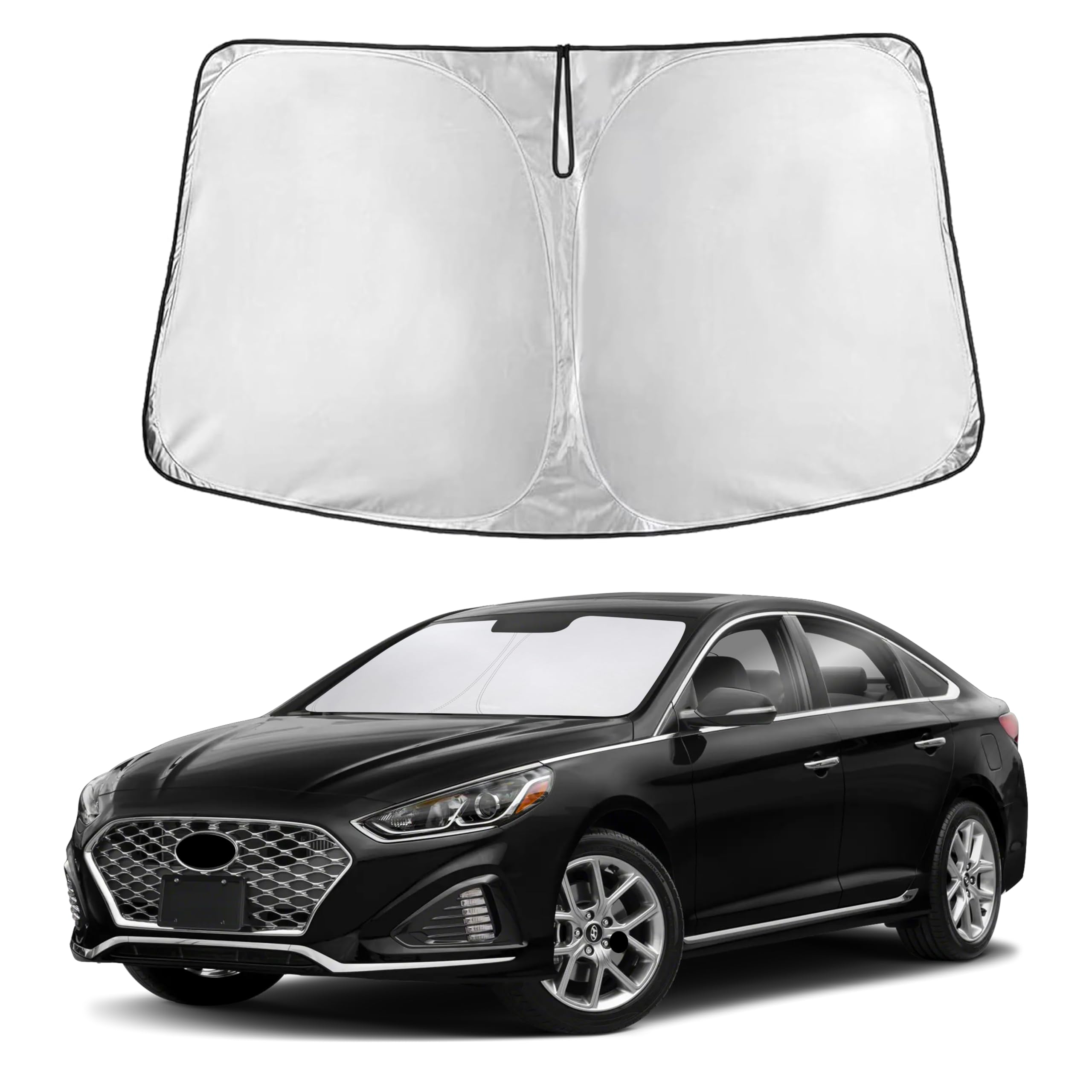 EcoNour RV Windshield Sunshade | Reflective RV Windshield Cover for UV Rays & Heat Protection, Keeps Your RV Motorhome Cool | Shades for RV Fits RVs, Trucks, Motorhomes, Buses | XXXXX-Large 102"x51"