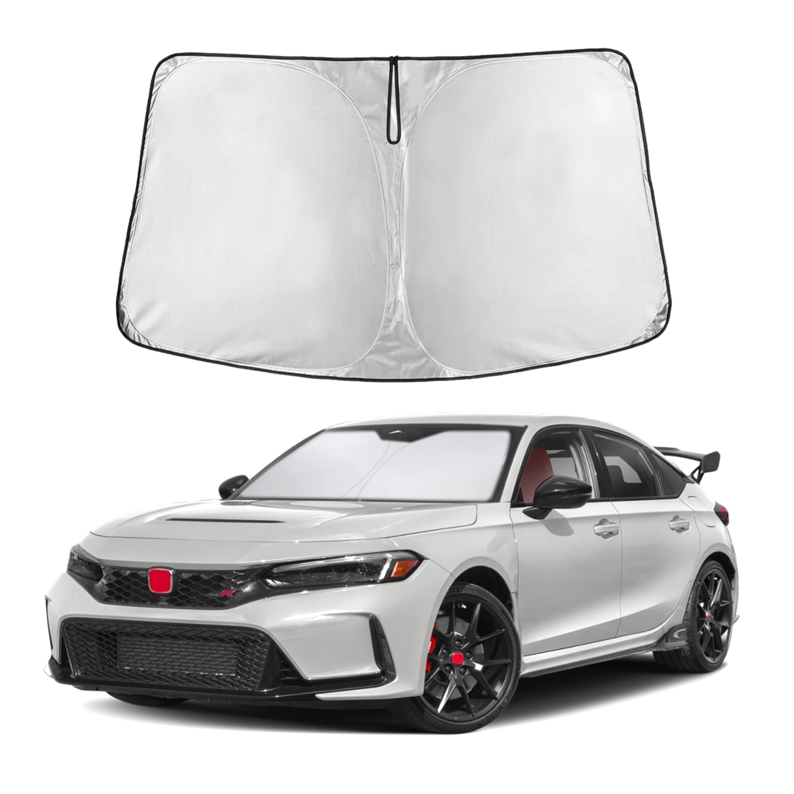 EcoNour RV Windshield Sunshade | Reflective RV Windshield Cover for UV Rays & Heat Protection, Keeps Your RV Motorhome Cool | Shades for RV Fits RVs, Trucks, Motorhomes, Buses | XXXXX-Large 102"x51"