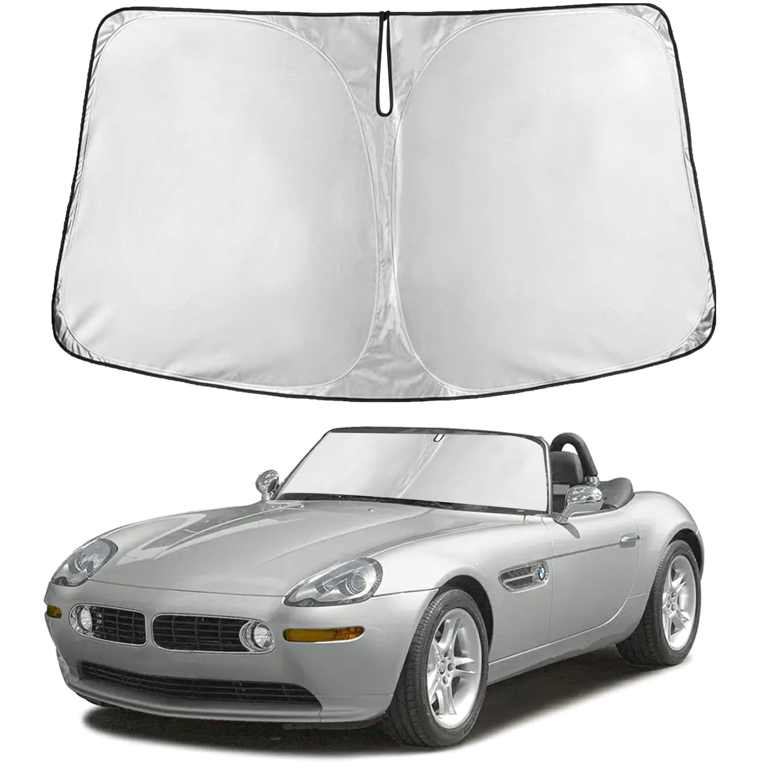 EcoNour RV Windshield Sunshade | Reflective RV Windshield Cover for UV Rays & Heat Protection, Keeps Your RV Motorhome Cool | Shades for RV Fits RVs, Trucks, Motorhomes, Buses | XXXXX-Large 102"x51"