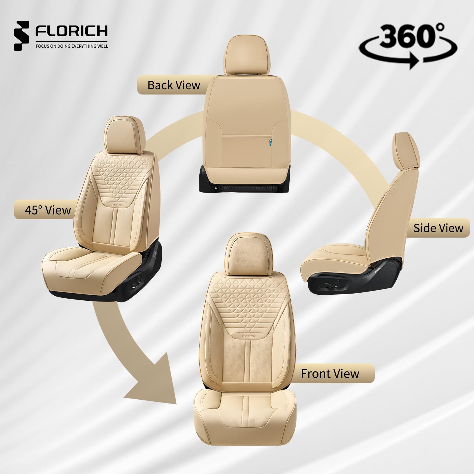 FLORICH Seat Covers, Leather Seat Covers, Luxury Car Seat Covers