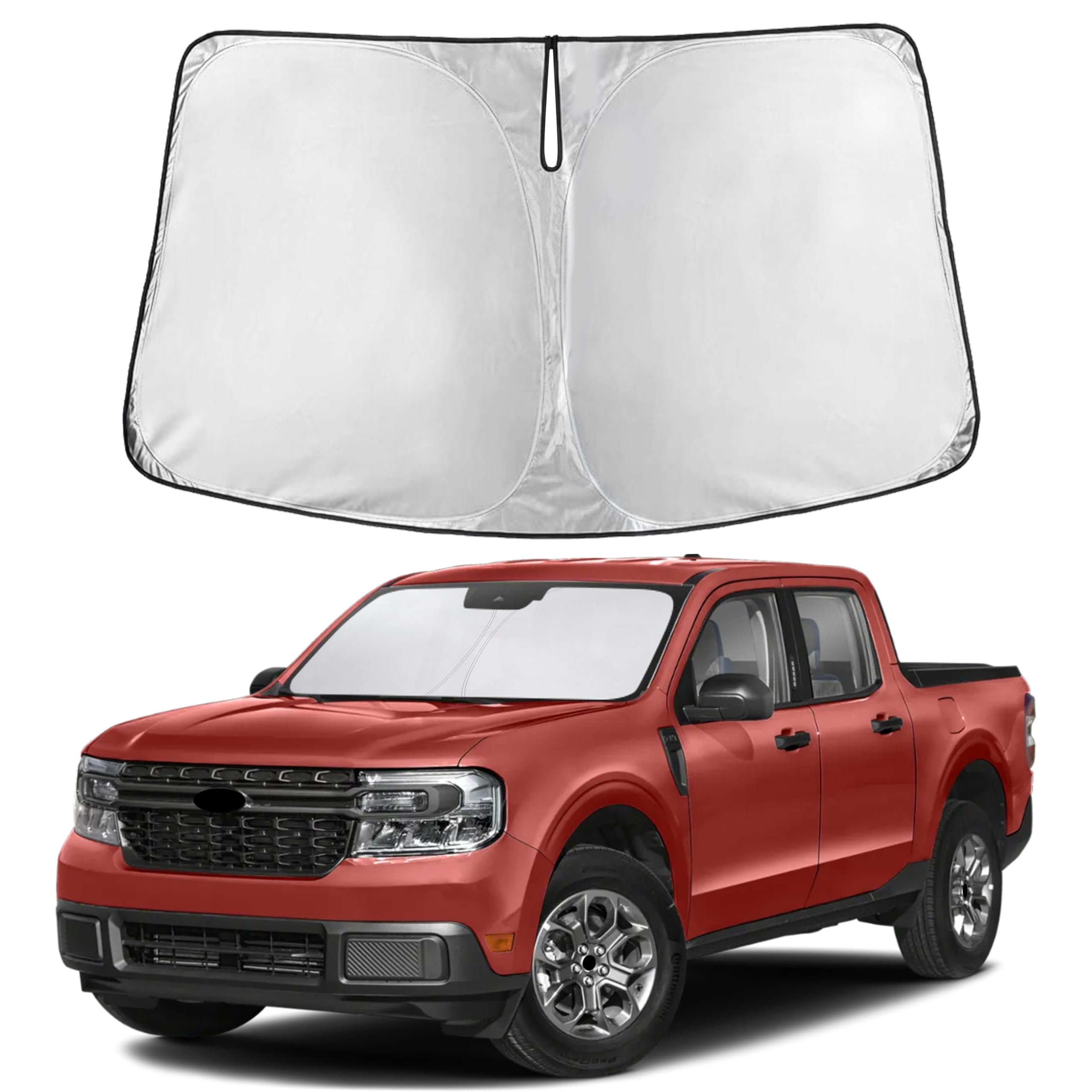EcoNour RV Windshield Sunshade | Reflective RV Windshield Cover for UV Rays & Heat Protection, Keeps Your RV Motorhome Cool | Shades for RV Fits RVs, Trucks, Motorhomes, Buses | XXXXX-Large 102"x51"