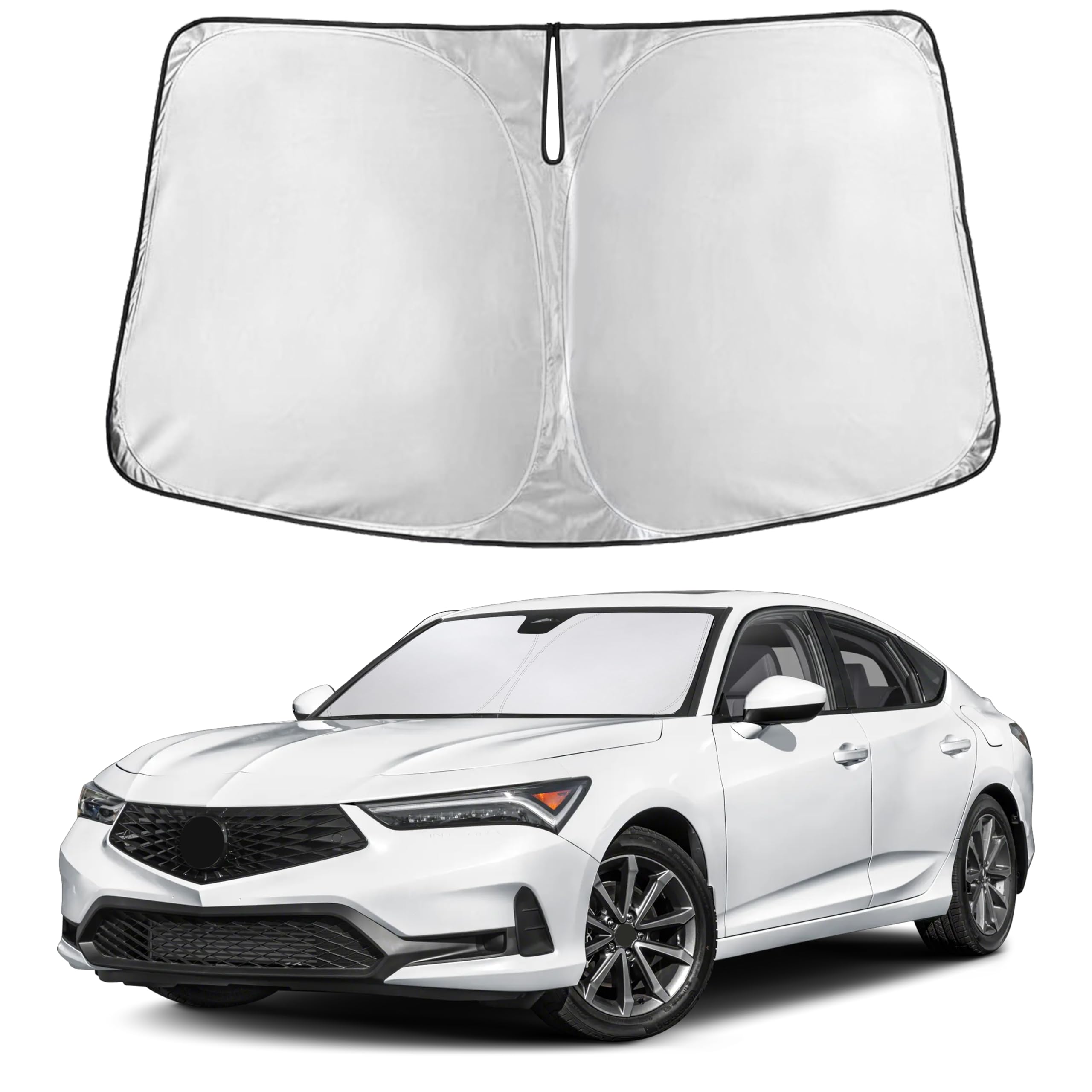 EcoNour RV Windshield Sunshade | Reflective RV Windshield Cover for UV Rays & Heat Protection, Keeps Your RV Motorhome Cool | Shades for RV Fits RVs, Trucks, Motorhomes, Buses | XXXXX-Large 102"x51"